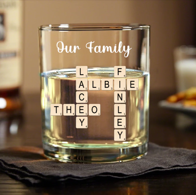 Family Keepsake Crossword Puzzle Art Created In A Moment Treasured Forever Personalized Whiskey - Image 2