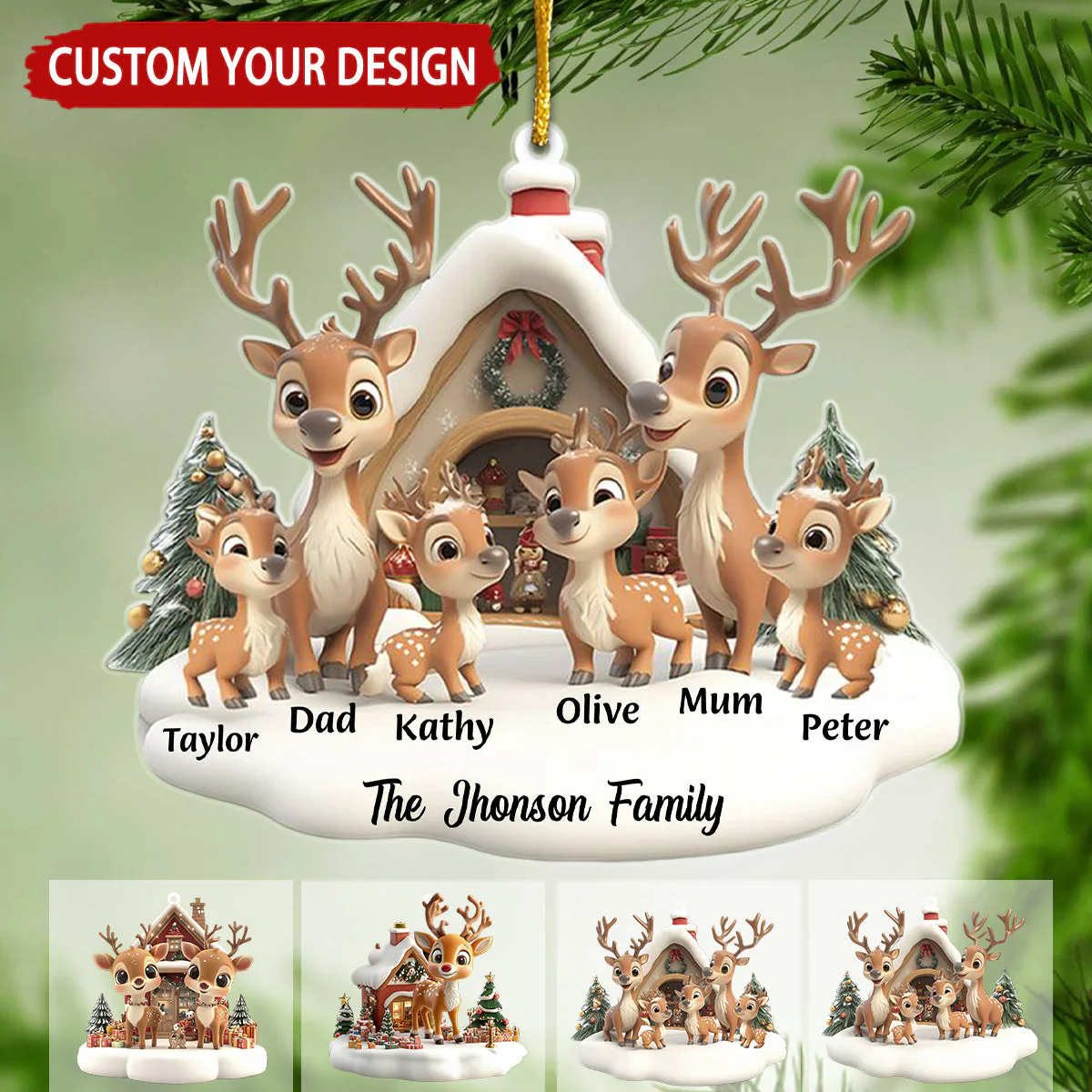 Custom Reindeer Family Ornament - A Heartwarming Christmas Gift for Loved Ones - Image 2
