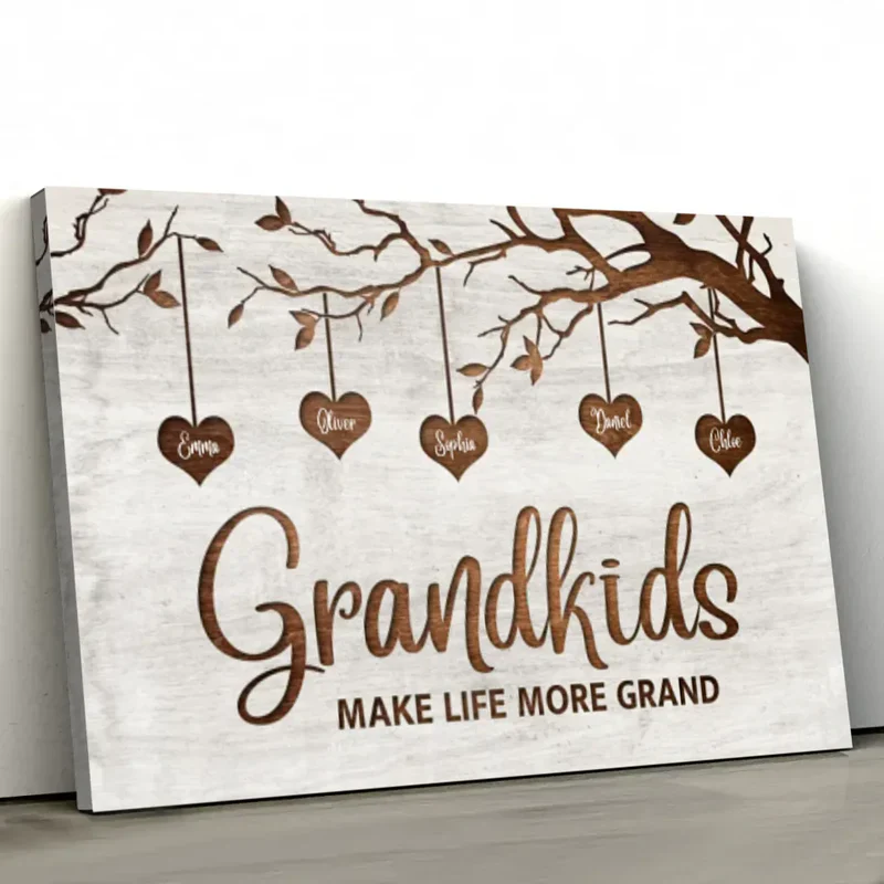 "The Foundation of Family and The Continuation of Love" - Personalized Grandkids Poster for Grandparents - Image 3