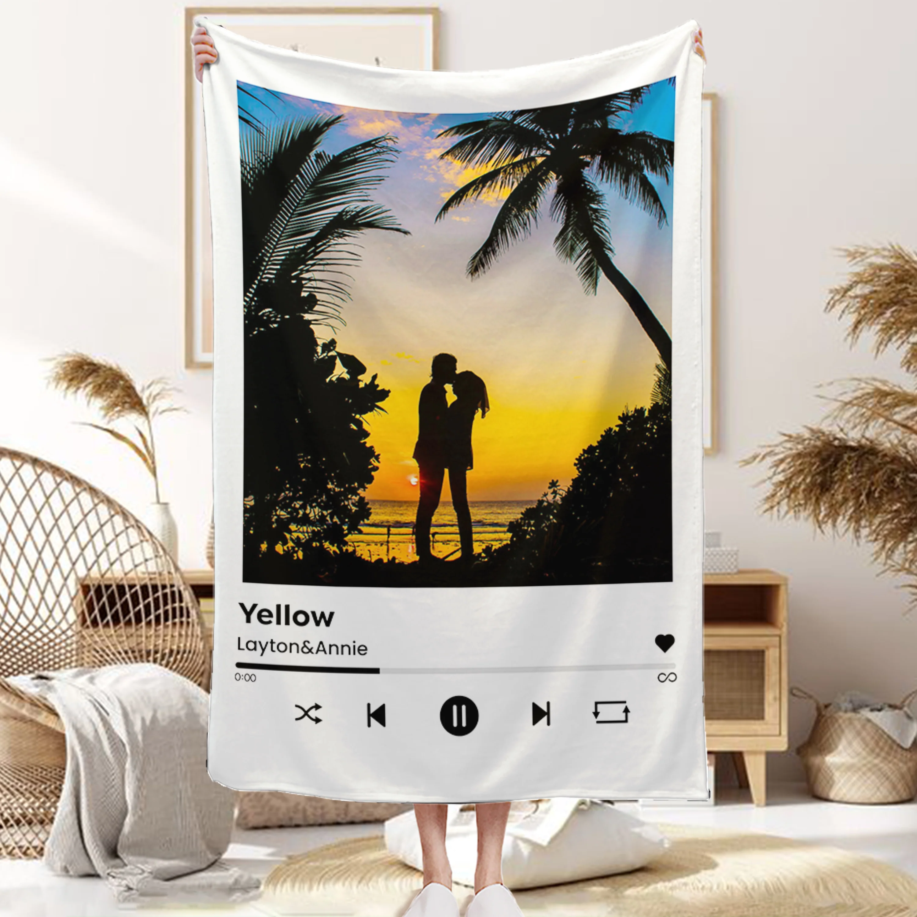 Personalized Music Playlist Blanket - Perfect Romantic Gift for Couples - Image 2