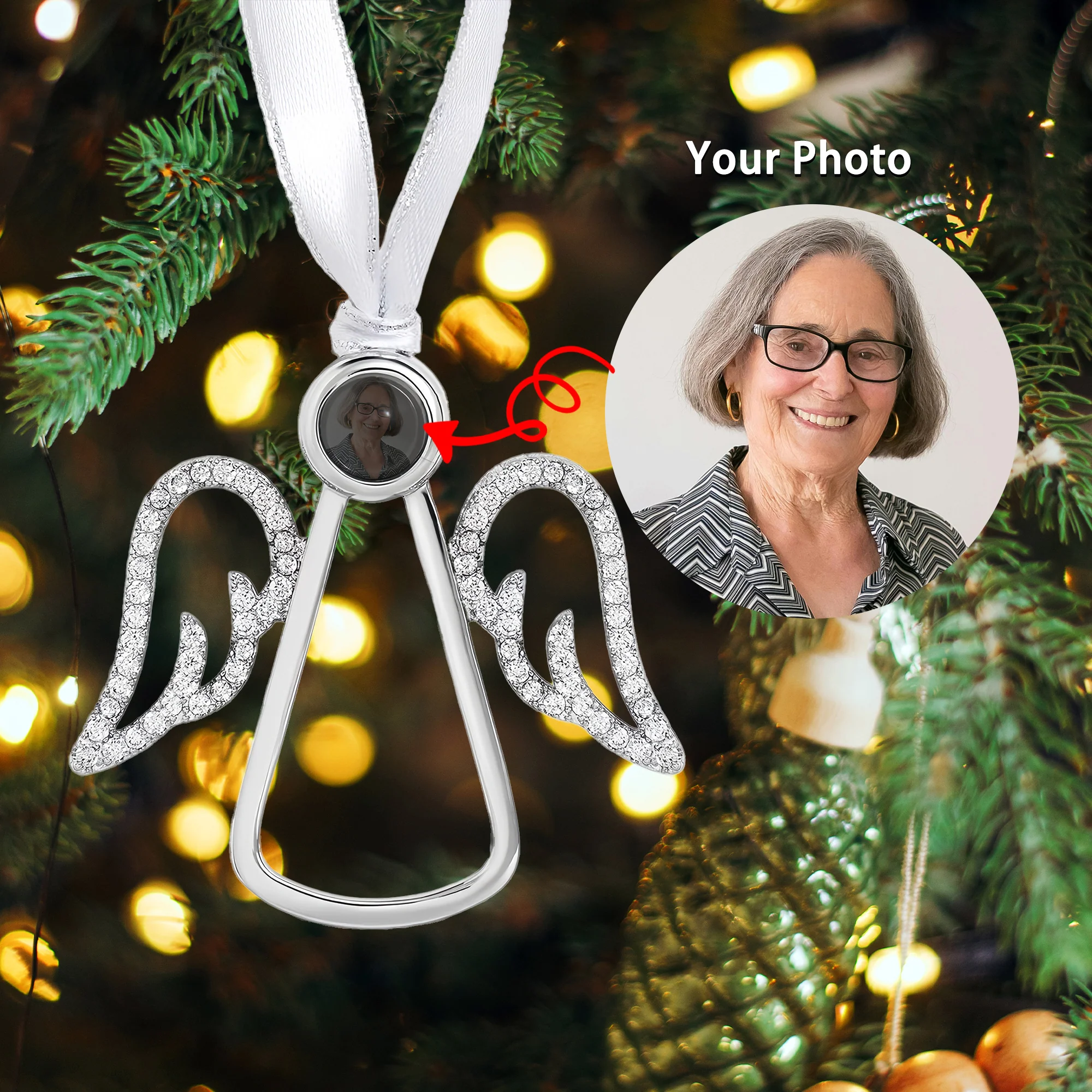 Personalized Photo Ornament - Capture Your Love in Sparkling Elegance - Image 2