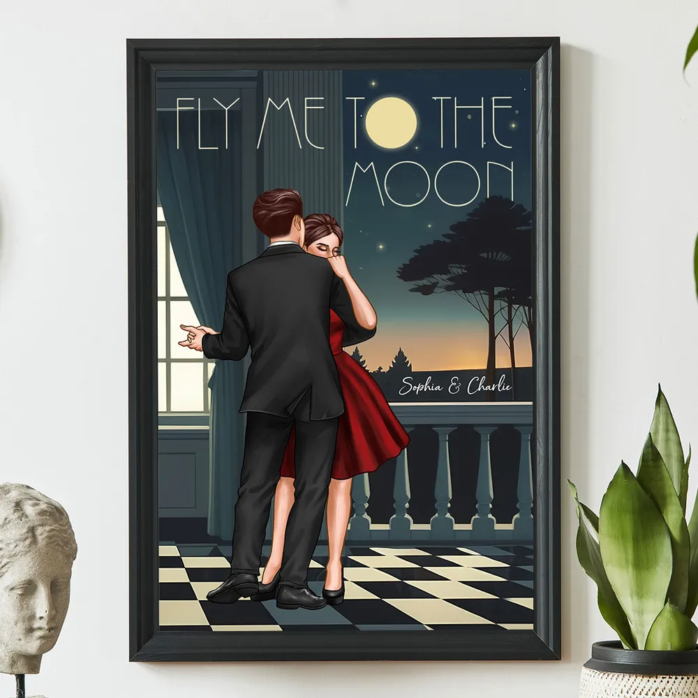 Celebrate Your Love and Passion for Dance - Couple Dancing In Moonlight Couple Anniversary Gift Valentine's Day Gift Personalized Poster - Image 6