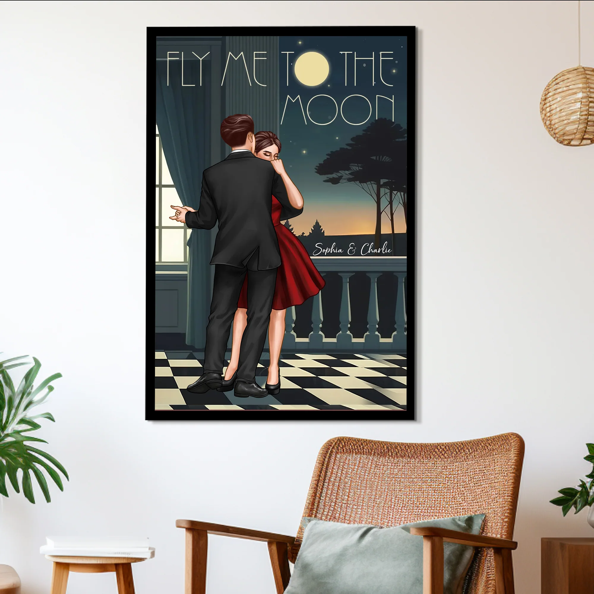 Celebrate Your Love and Passion for Dance - Couple Dancing In Moonlight Couple Anniversary Gift Valentine's Day Gift Personalized Poster - Image 8