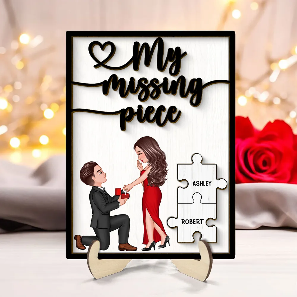 Special Moment Couple Proposal 2-Layered Wooden Plaque, Personalized Couple Proposal Engagement Anniversary Keepsake, Heartfelt Decoration For Couples - Image 5