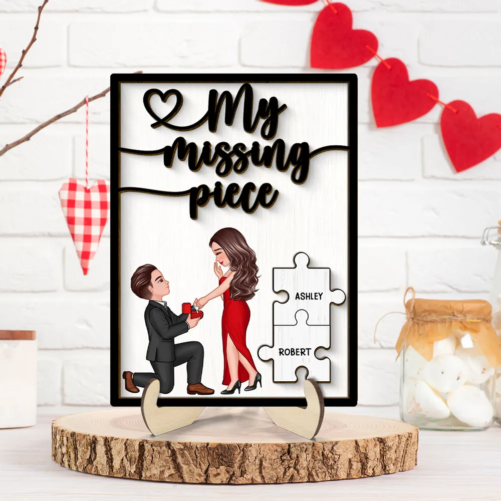 Special Moment Couple Proposal 2-Layered Wooden Plaque, Personalized Couple Proposal Engagement Anniversary Keepsake, Heartfelt Decoration For Couples - Image 6