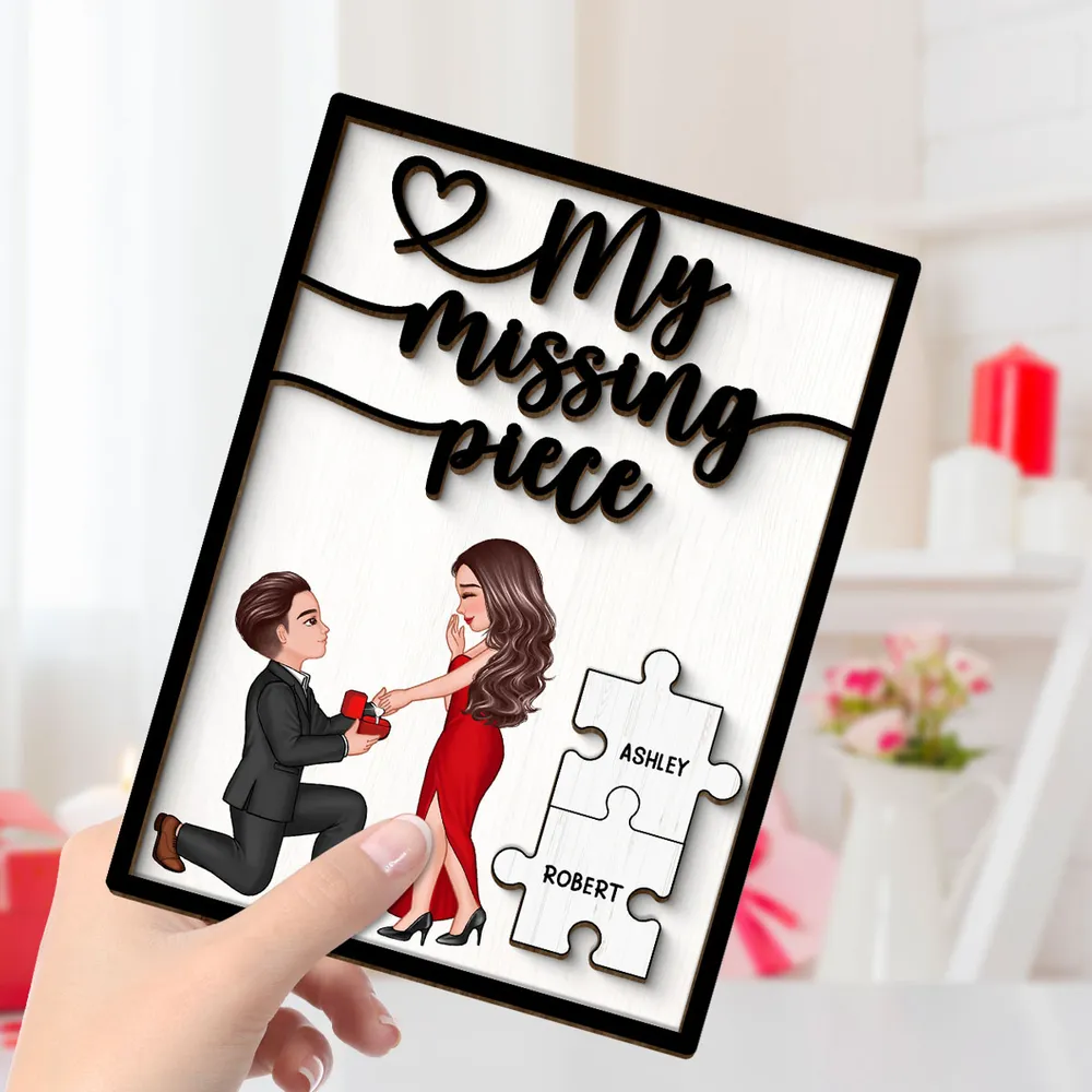 Special Moment Couple Proposal 2-Layered Wooden Plaque, Personalized Couple Proposal Engagement Anniversary Keepsake, Heartfelt Decoration For Couples - Image 8