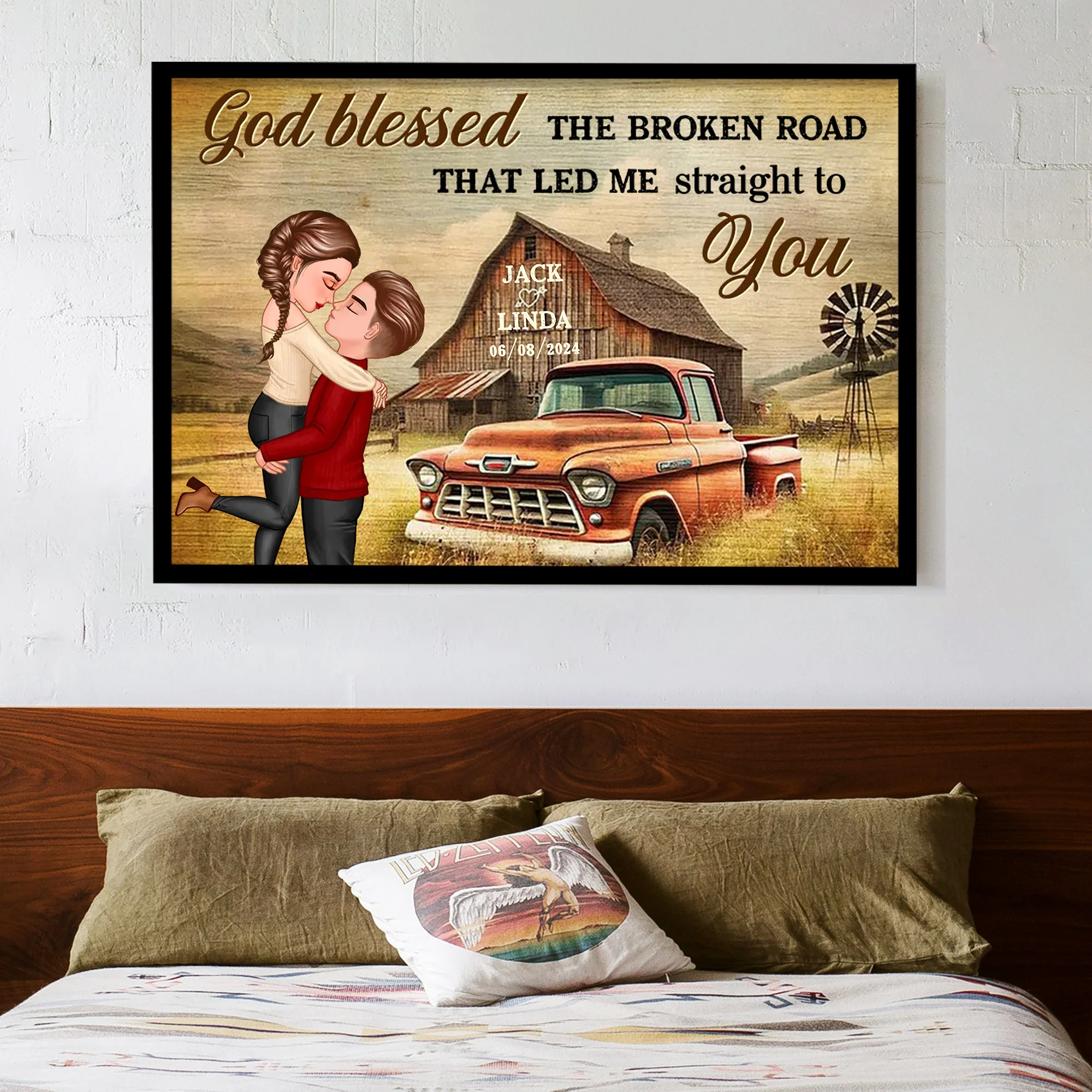 Personalized Vintage Farm-Themed Couple Poster - Perfect Love Gift - Image 3