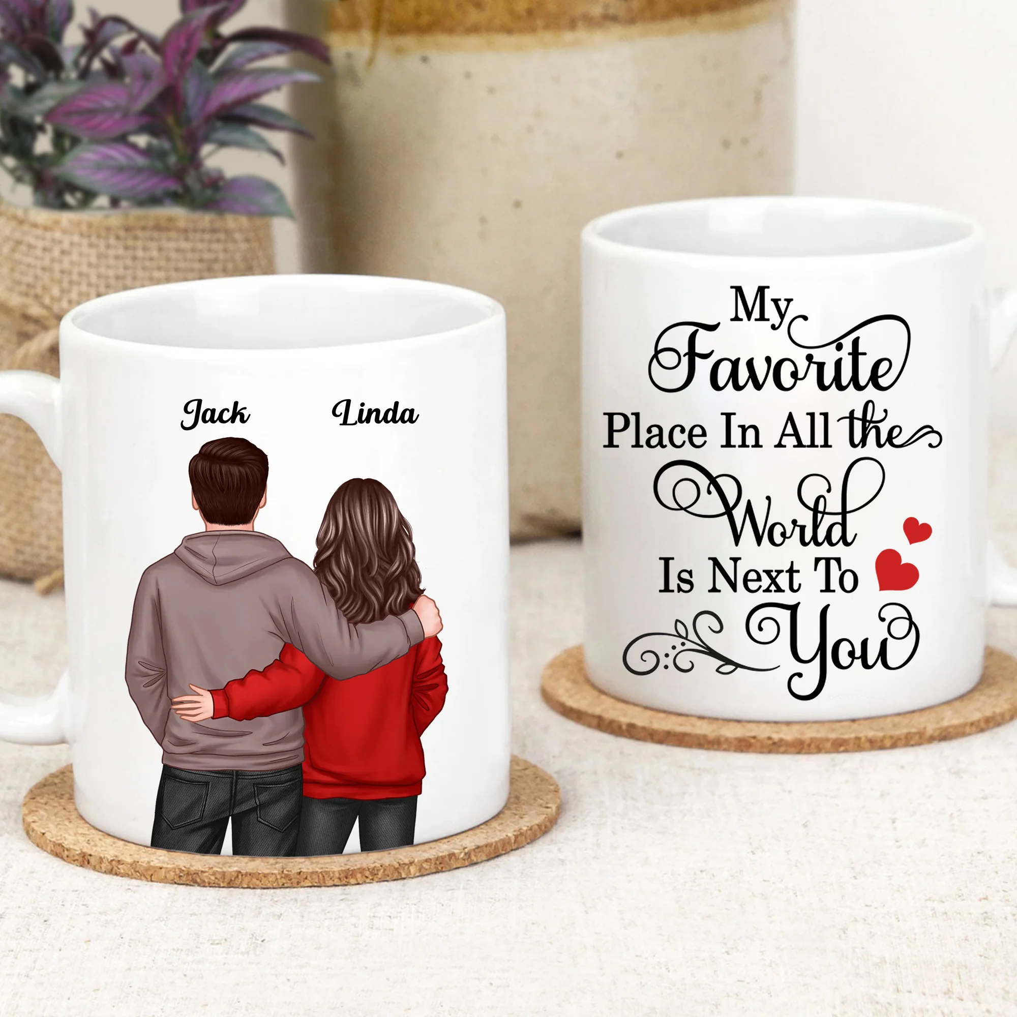 Personalized Couple Cup - "My Favorite Place in the World Is Next to You," A Perfect Gift for Any Occasion! - Image 3