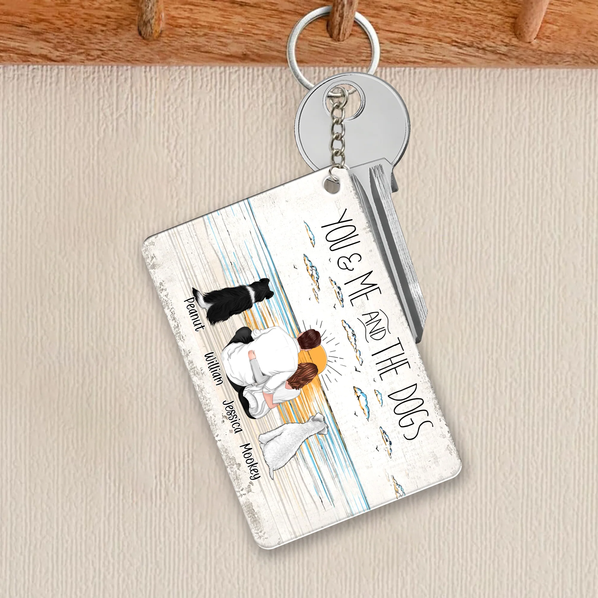 Personalized Keychain, Ornament, Plaque, Poster, Sign - "You & Me and the Dogs" Custom Gift for Dog Lovers - Image 3