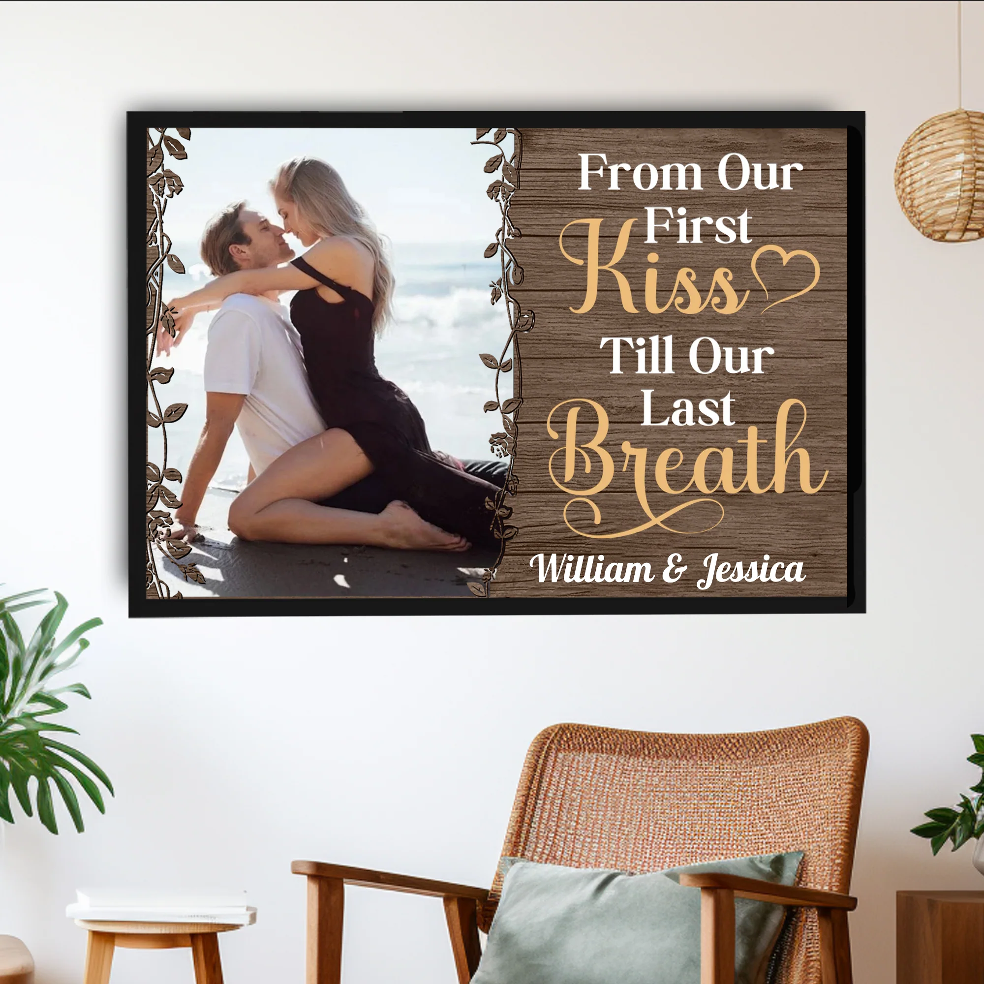 Personalized Romantic Canvas - "My Favorite Place In All The World Is Next To You" Valentine’s Day Gift - Image 3