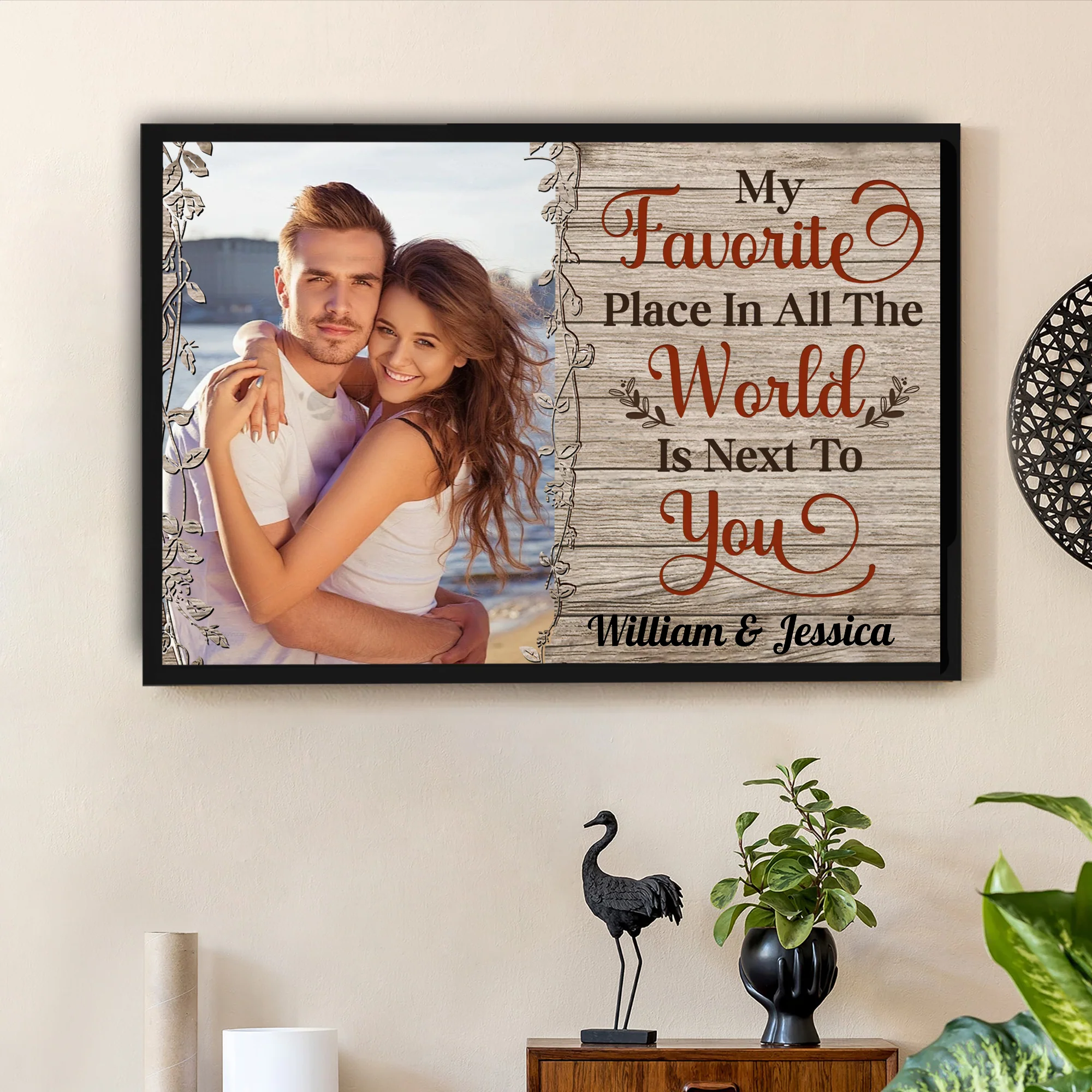 Personalized Romantic Canvas - "My Favorite Place In All The World Is Next To You" Valentine’s Day Gift - Image 4