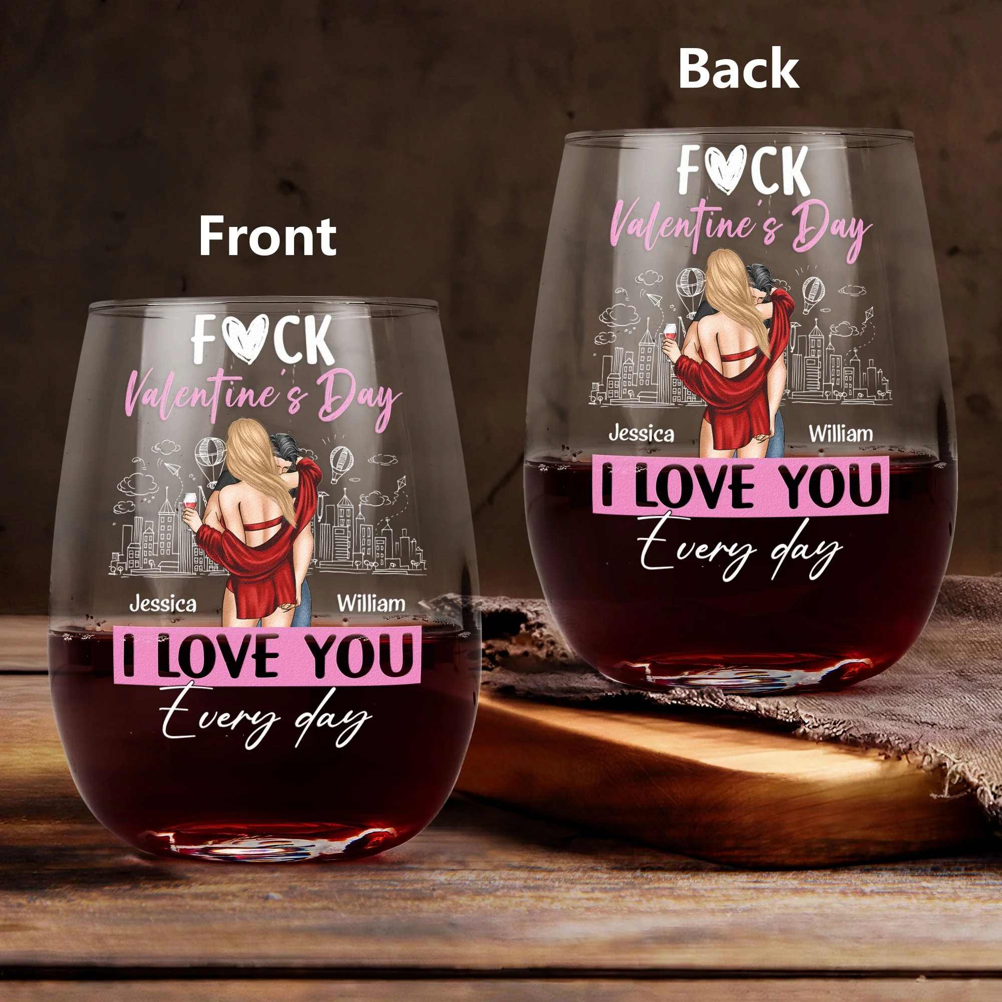 Personalized Valentine's Day Wine Glass - "I Love You Every Day" Romantic Gift for Couples - Image 6