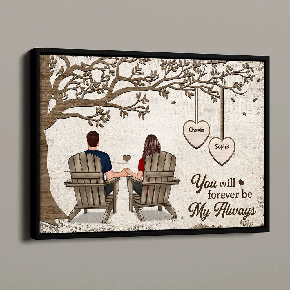 Personalized Poster/Canvas - Couple Sitting Under Tree, You Will Forever Be My Always, A Romantic Gift for Couples - Image 6