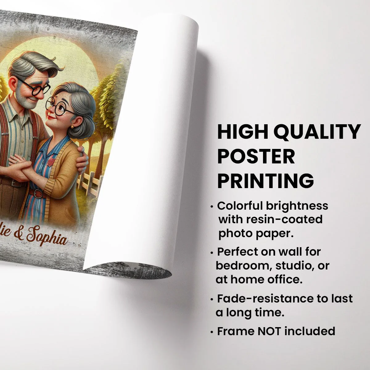 Personalized Elderly Couple Embrace Poster or Canvas - "I Had You and You Had Me" Romantic Keepsake Gift - Image 4