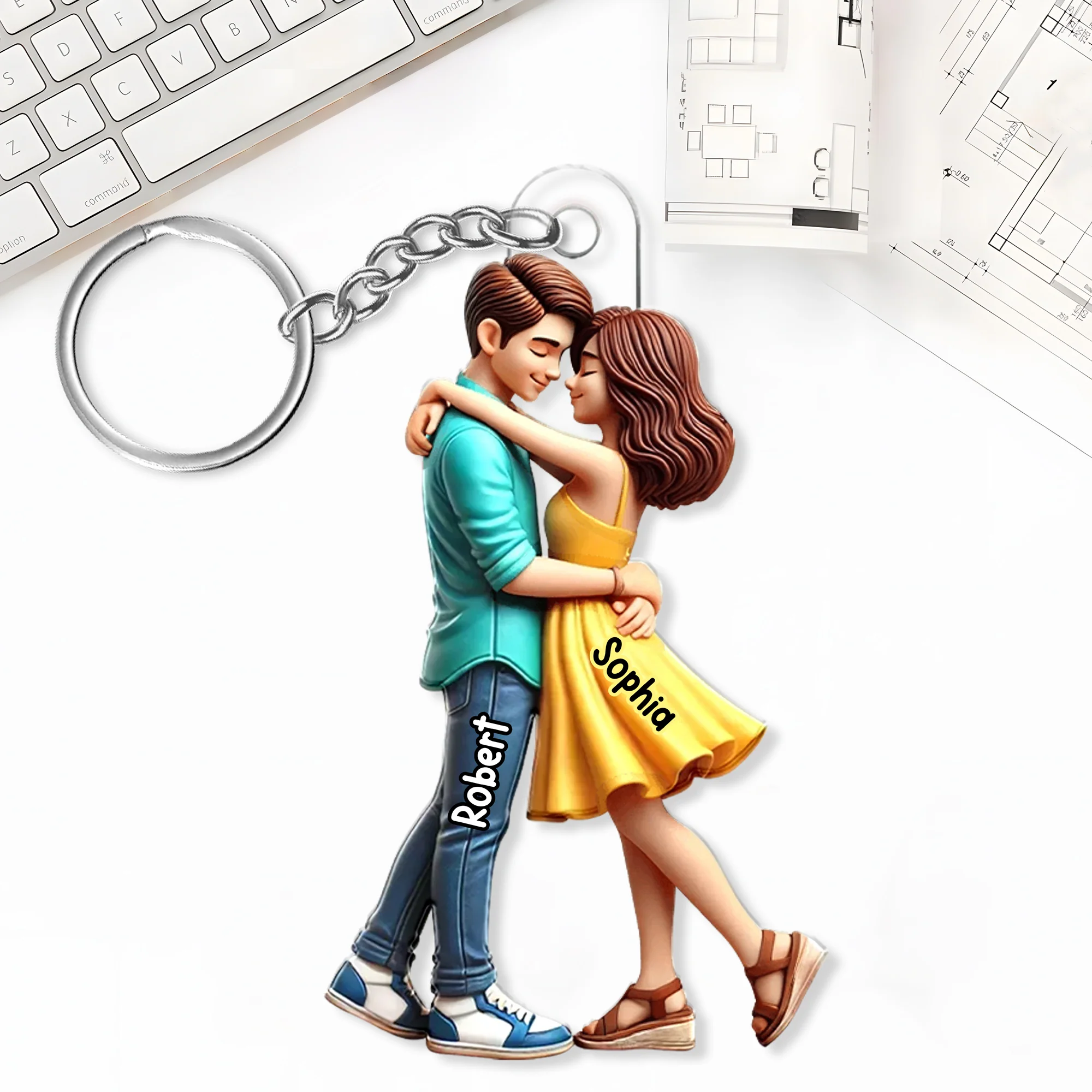 Personalized Couple Embrace Ornament - A Perfect Expression of Love, Commemorating Your Special Moments - Image 2