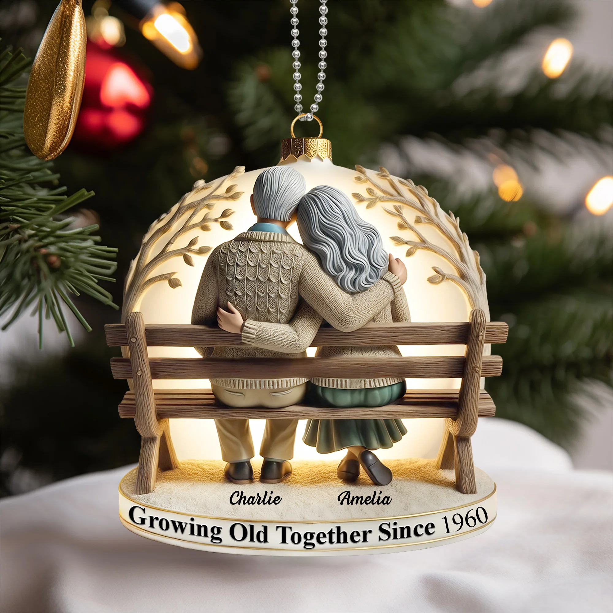 Custom Acrylic Ornament - "Growing Old with You" Unique Gift for Couples - Image 2