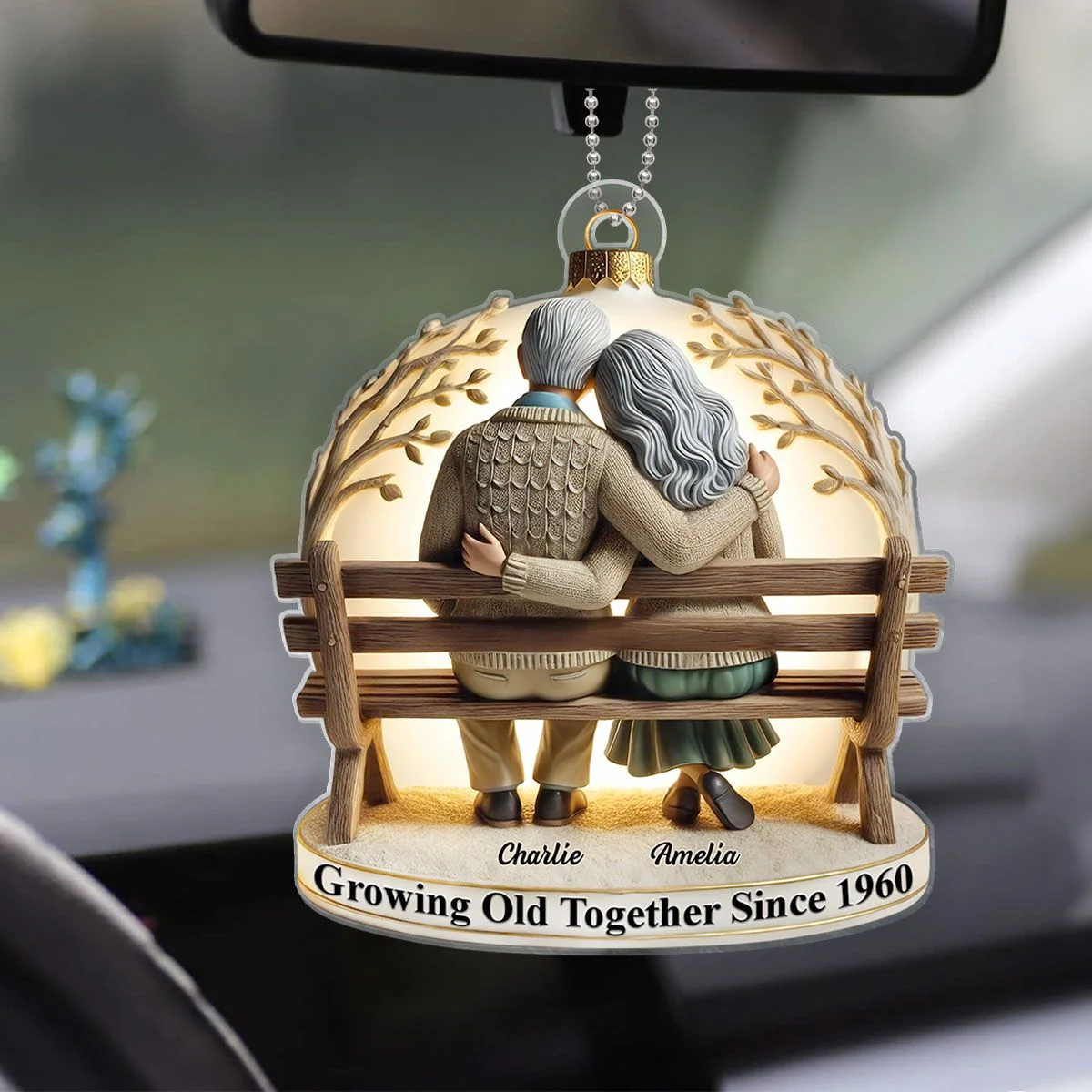 Custom Acrylic Ornament - "Growing Old with You" Unique Gift for Couples - Image 3