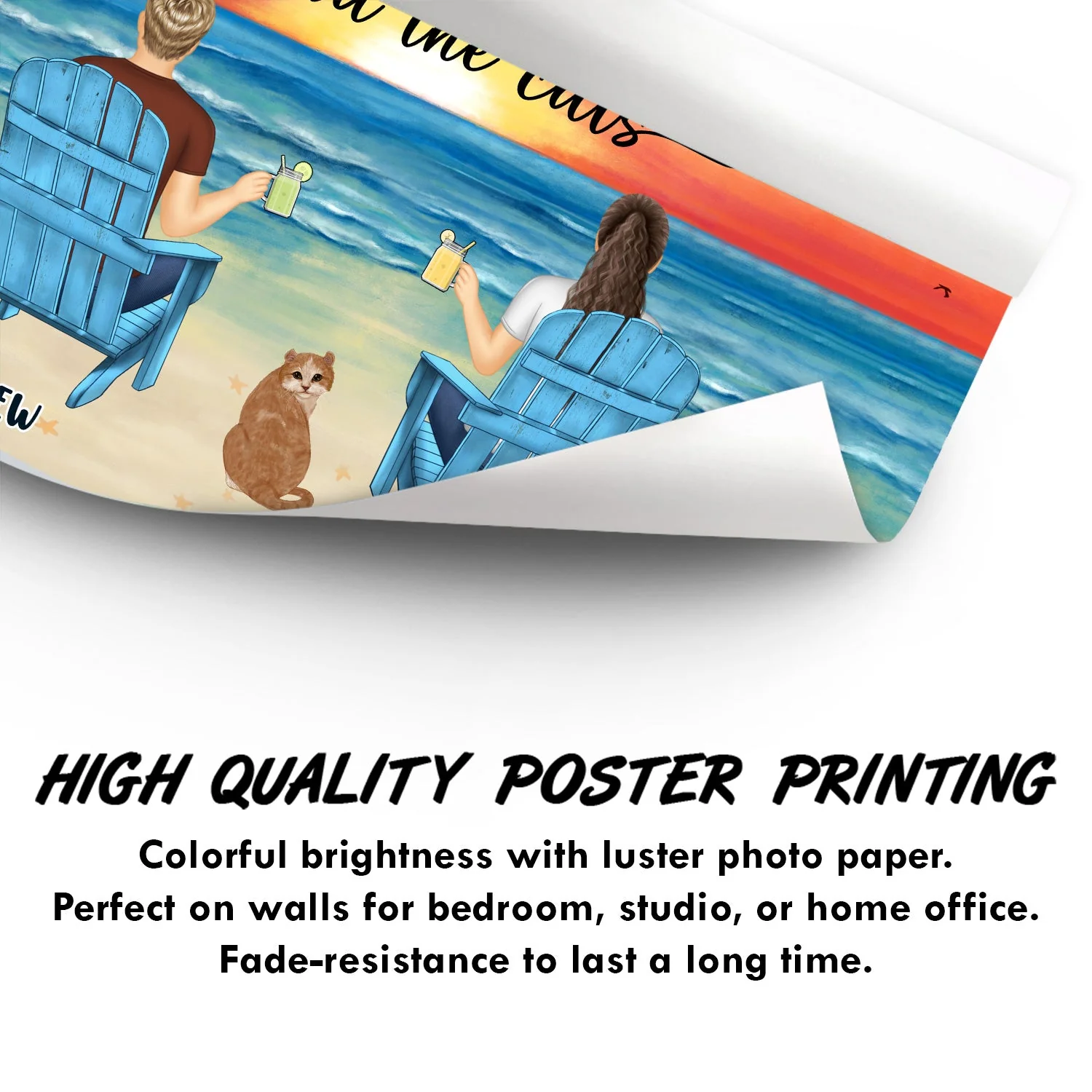 Beach Sunset You, Me & Fur Babies - Personalized Canvas Gift for Pet Lovers - Image 3