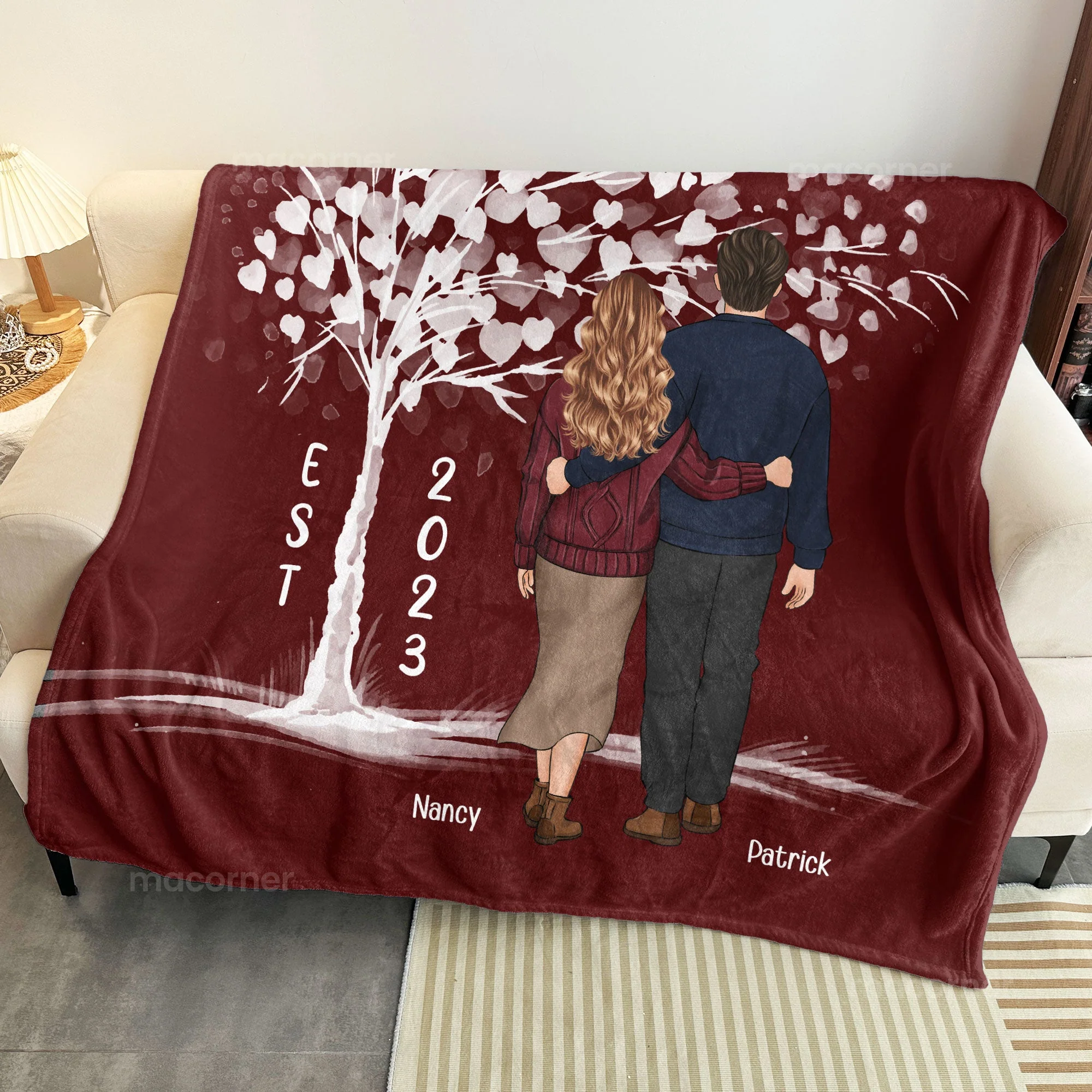Couple Back Theme Personalized Art – “God Knew My Heart Needed You” Poster or Canvas, Perfect Valentine’s and Anniversary Gift - Image 4