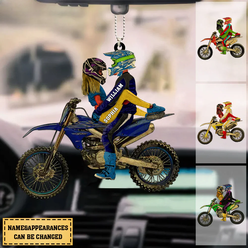Custom Dirt Bike Couple Ornament - Unique Gift for Motorcycle Lovers - Image 2