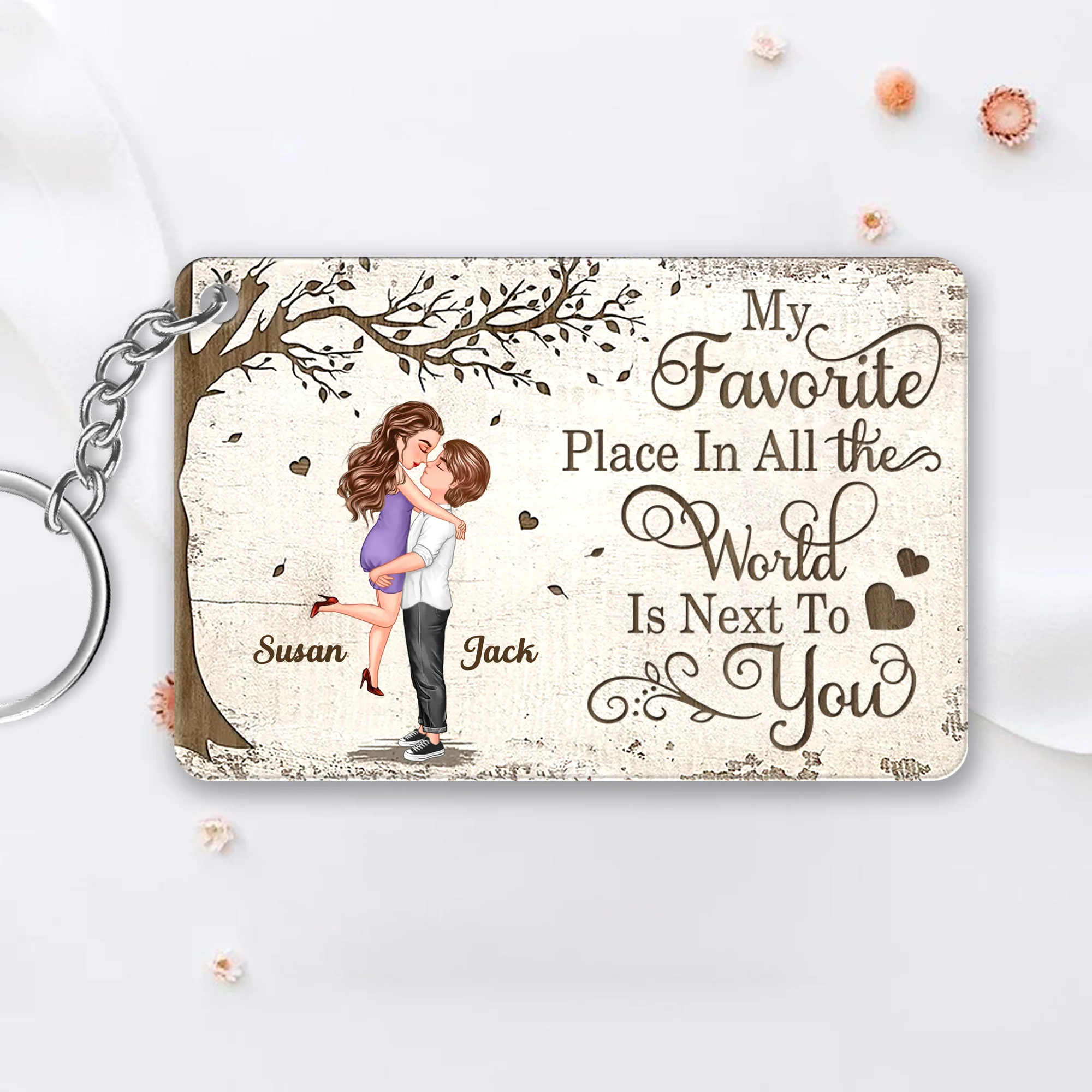Personalized Couple Keychain - Custom Love Memory Poster, Perfect Gift to Express Love & Cherish Memories, Ideal for Your Significant Other - Image 3