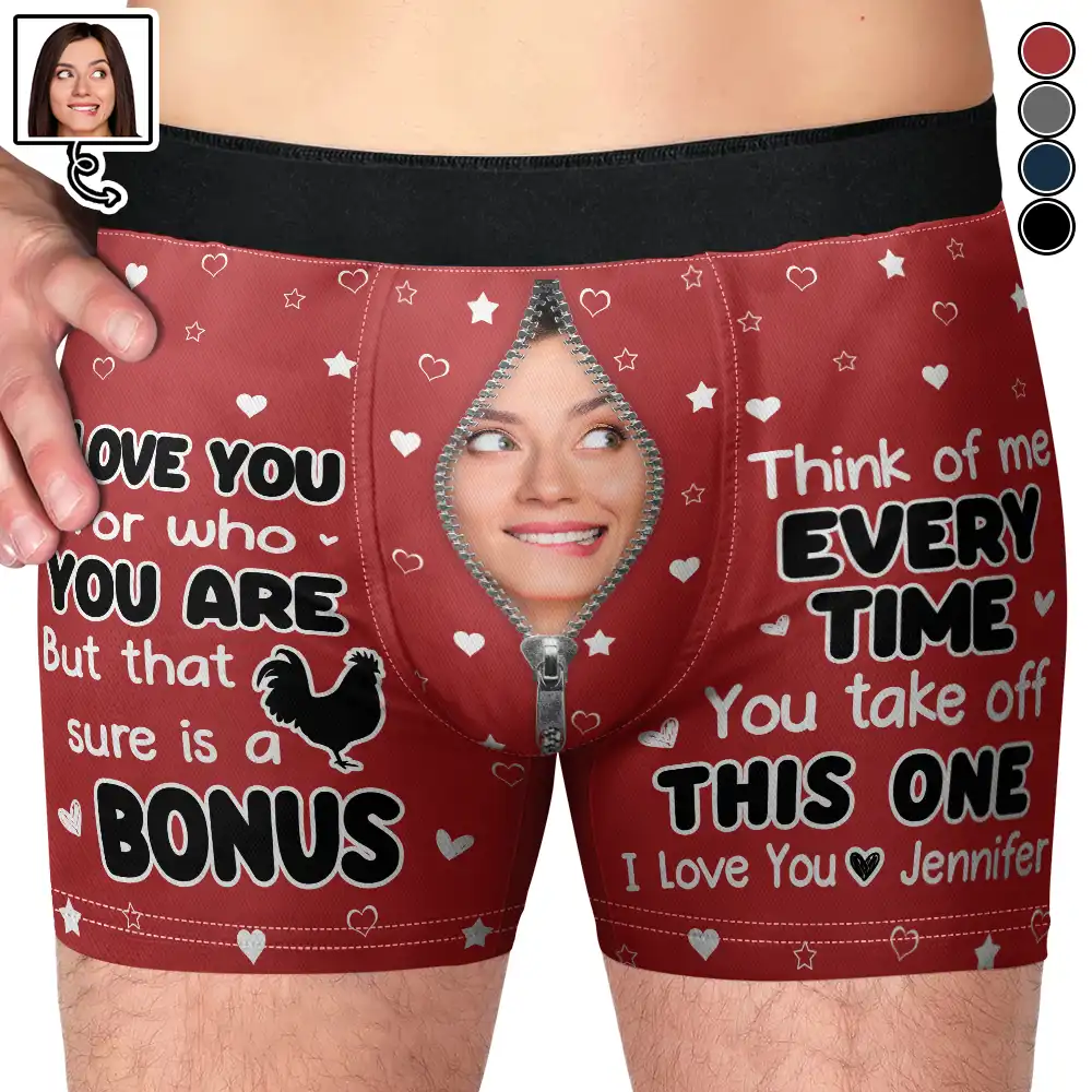 "Think of Me Every Time You Take Off These – Romantic and Funny Personalized Boxer Briefs for Him" - Image 4