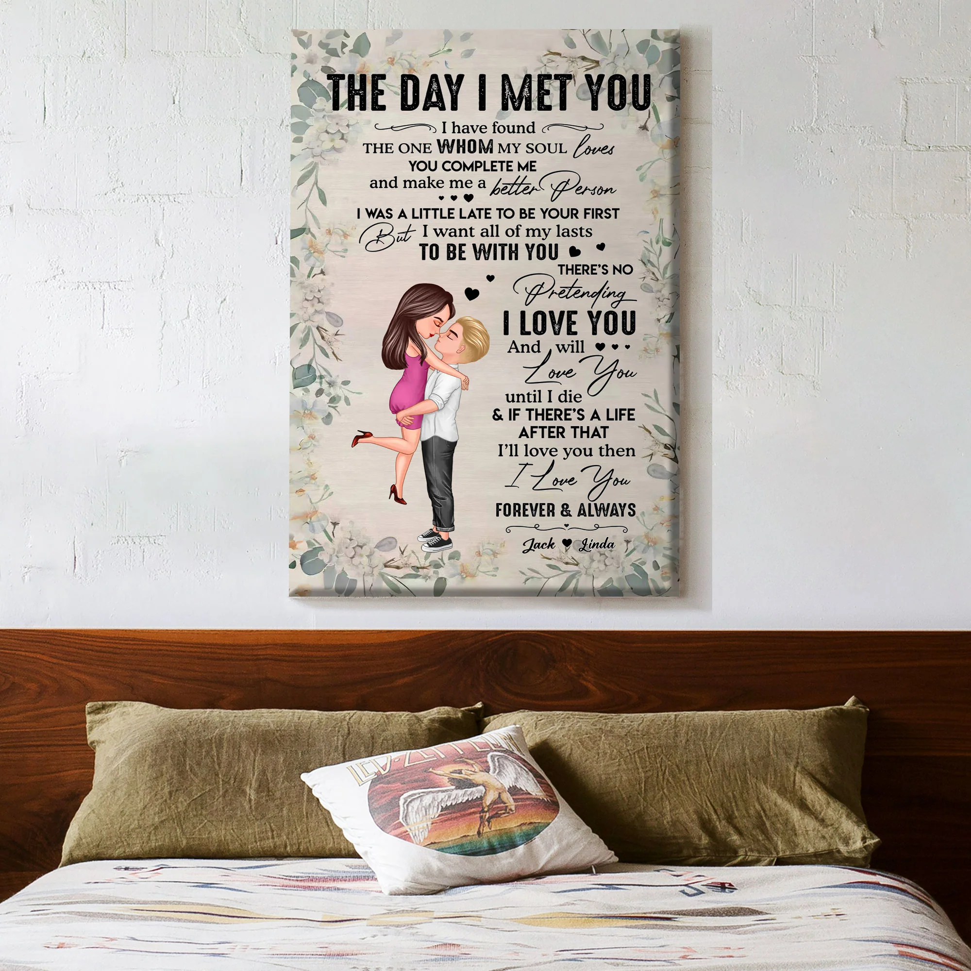 Personalized Vertical Poster for Couples - "The Day I Met You" Romantic Gift - Image 3