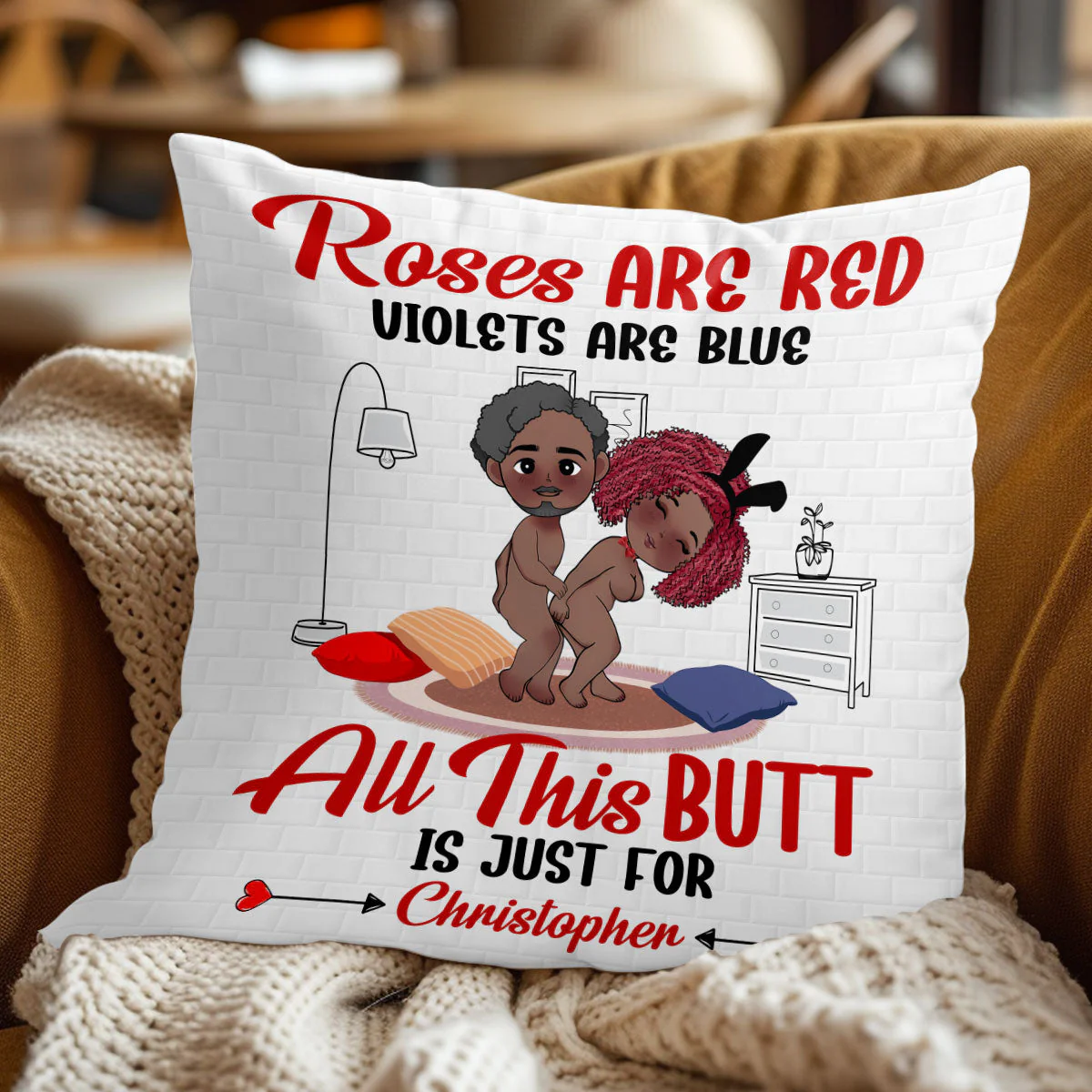 Custom Pillow – “Roses Are Red” Creative Valentine’s Day Gift, Ideal for Romantic Couple Moments - Image 5