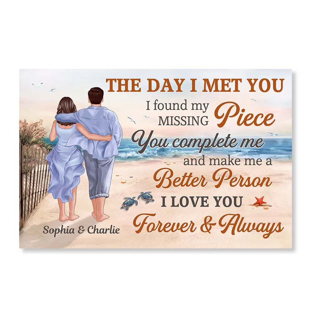 Valentine's Day Couple Embrace on the Beach – Custom Posters, Plaques, Keychains, Ornaments, Pillows & More - Image 6