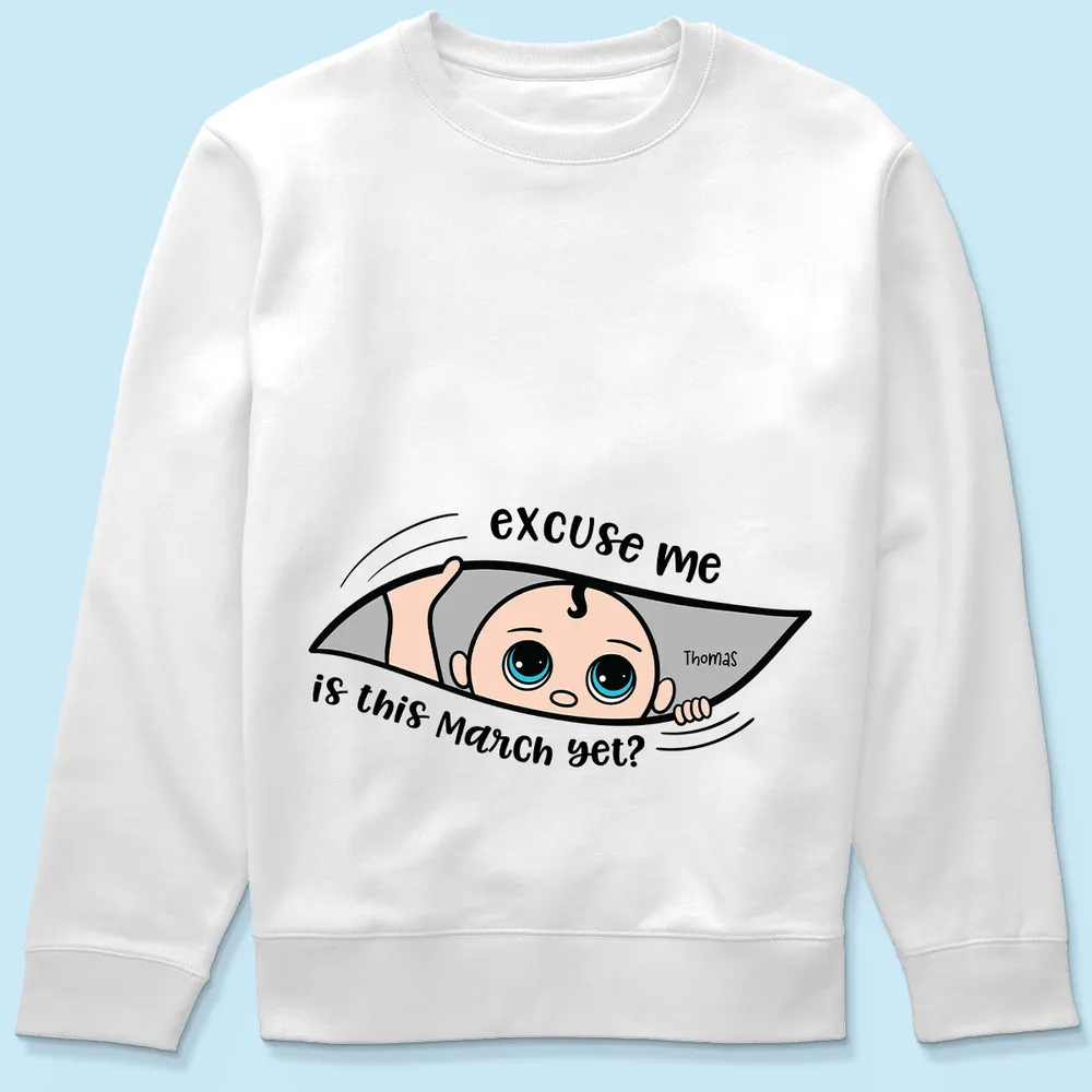 Funny Pregnancy T-Shirt – Customizable “Baby Is Coming” Women’s Tee, Hoodie & Sweatshirt, Perfect Gift for Moms-to-Be - Image 9