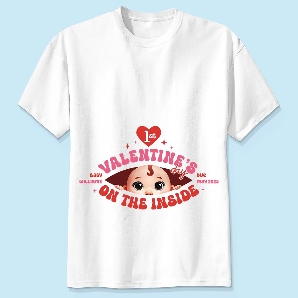 Valentine’s Day Maternity Shirt – Customizable “Baby Is Coming” Classic Tee & Women’s Tee for Expecting Moms - Image 9