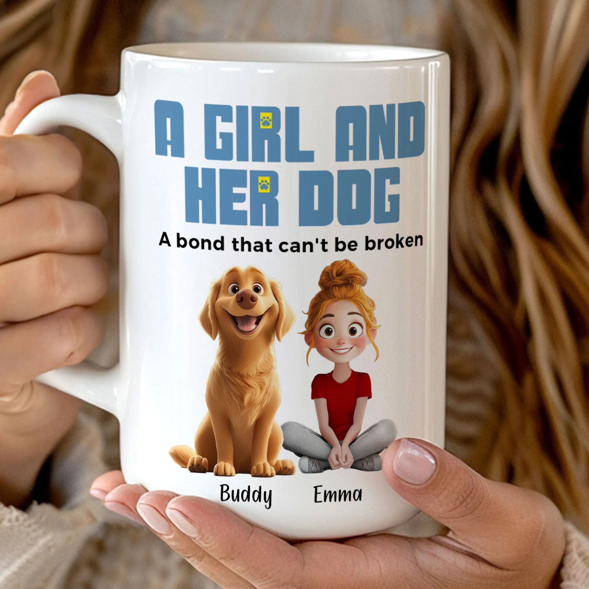 A Girl and Her Dogs" Personalized Mug, Special Gift for Pet Lovers, Perfect Dog Companion Bond Cup - Image 5