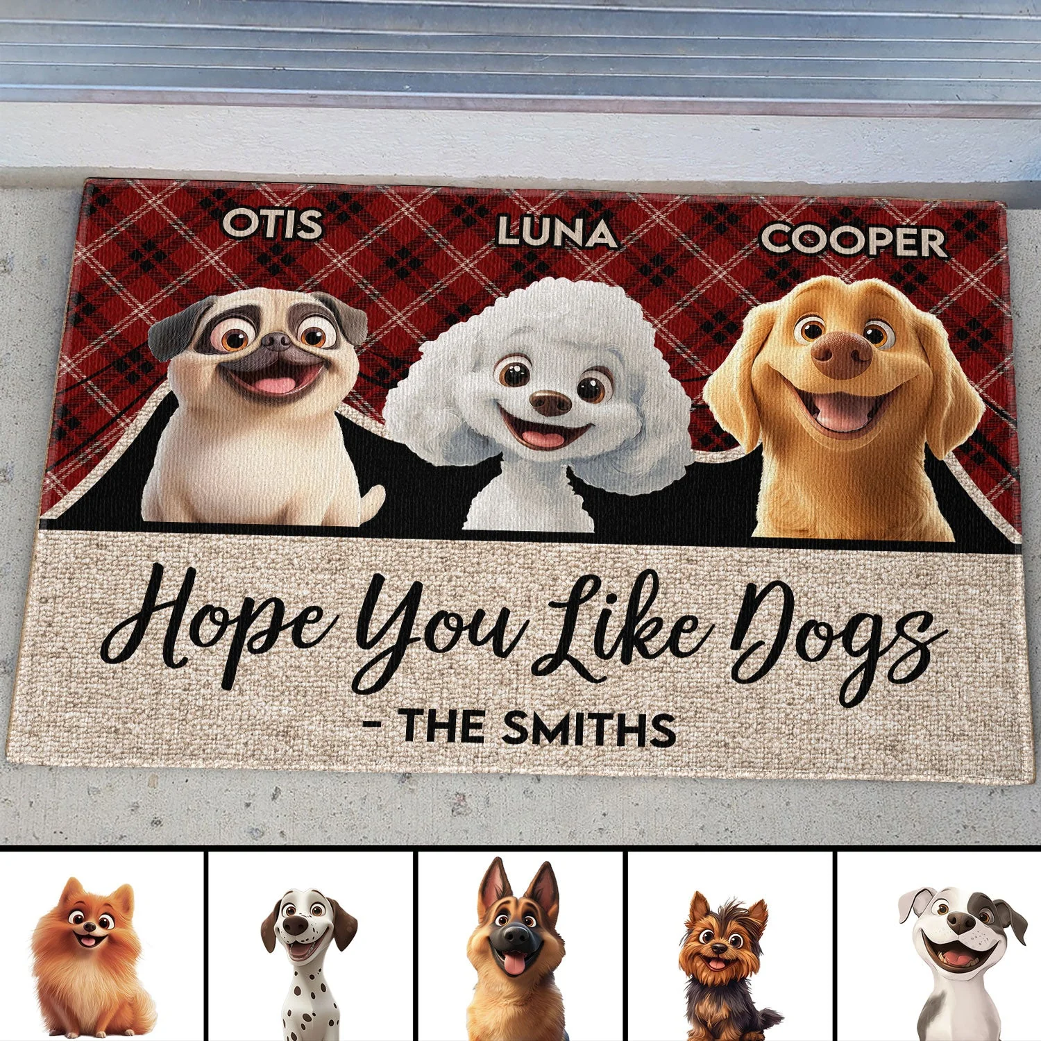 Hope You Like Dogs - Personalized Pet-Themed Doormat, Perfect for Home Decor and Valentine's Gifts, Available in Standard and Premium Options - Image 5