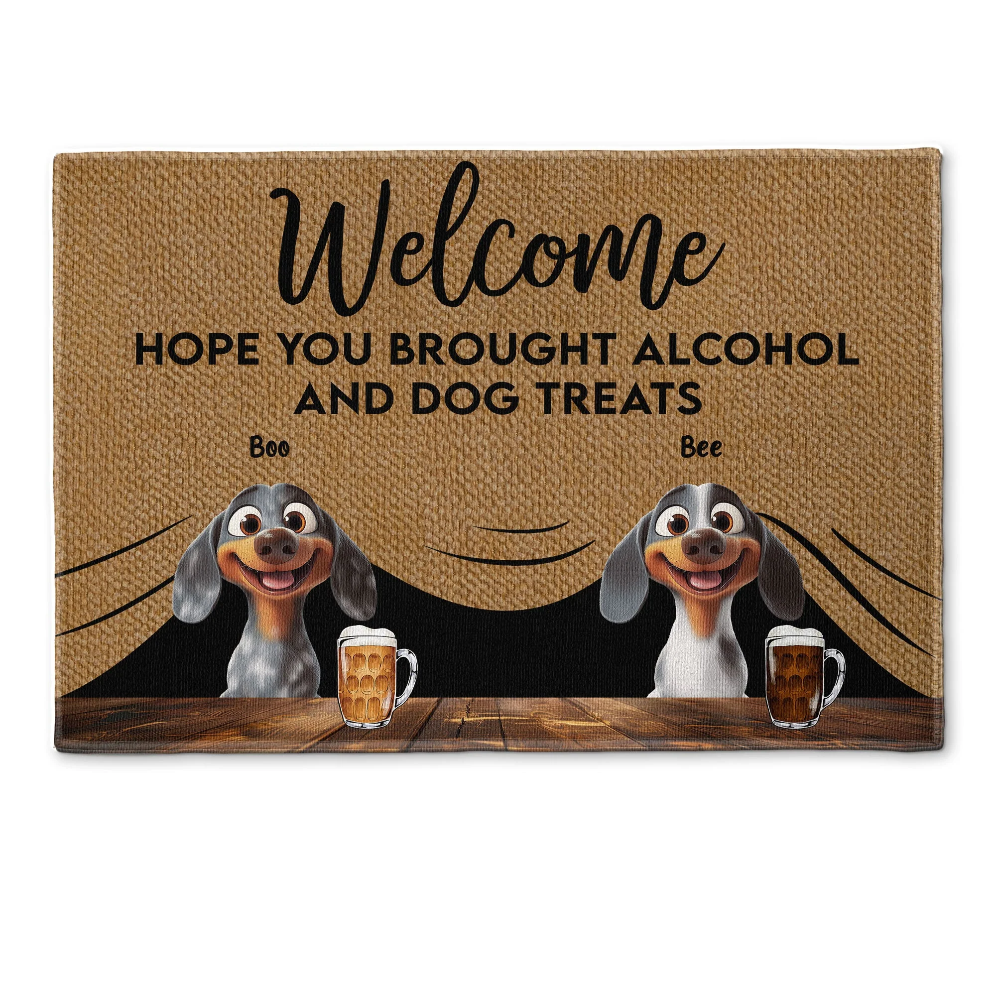 Pet-Themed Doormat – 'Hope You Brought Alcohol and Dog Treats,' Funny Home Decor Gift - Image 12