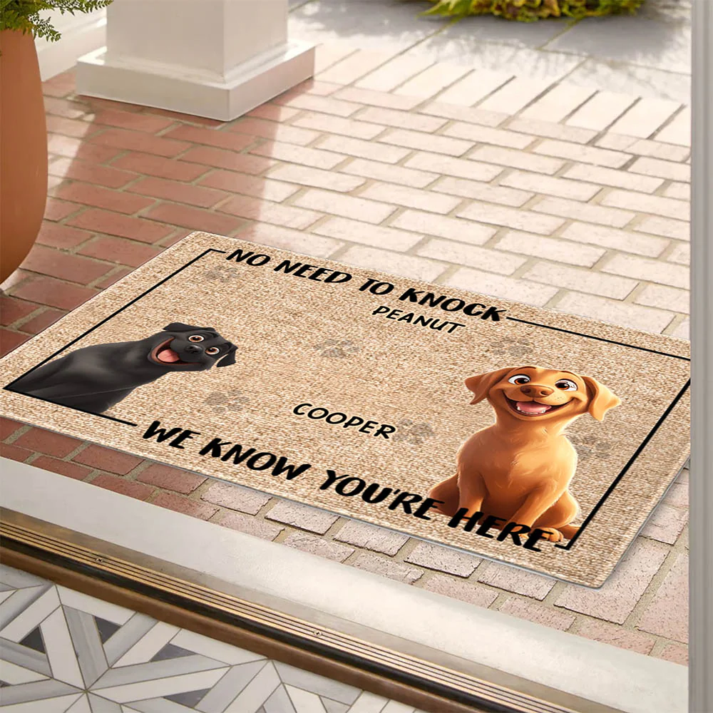 Personalized Pet Doormat – Cute Dog Design, Perfect for Valentine's, Family Gifts, Available in Standard and Premium Options - Image 2