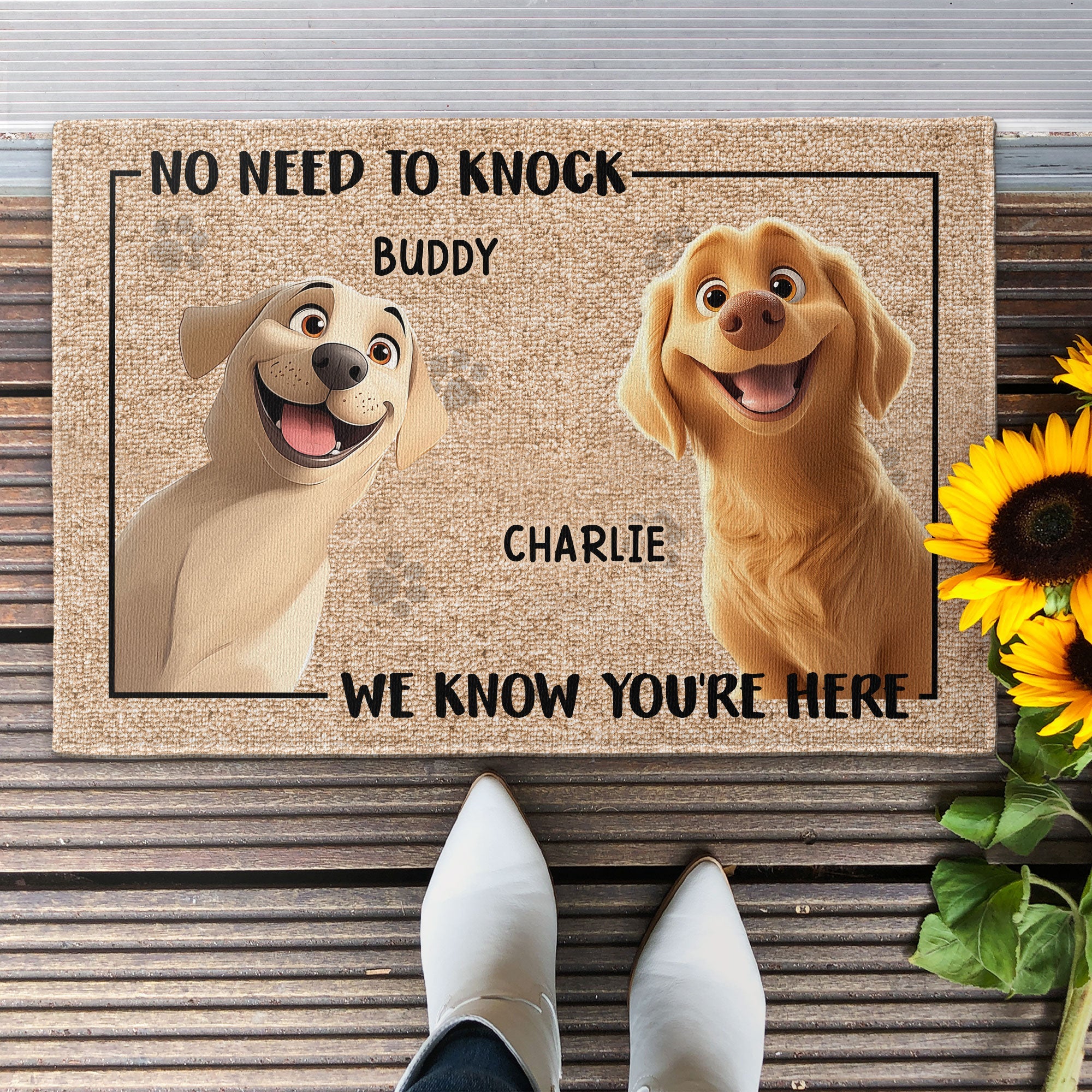 Personalized Pet Doormat – Cute Dog Design, Perfect for Valentine's, Family Gifts, Available in Standard and Premium Options - Image 7