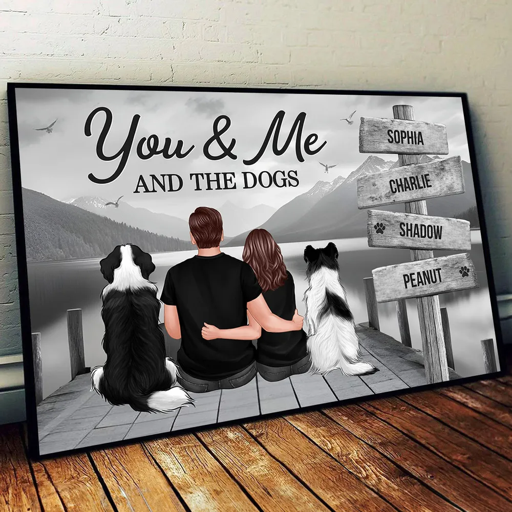 Personalized Couple You Me And The Dogs Cats Poster, Perfect for Home Decoration and Pet Lovers - Image 4