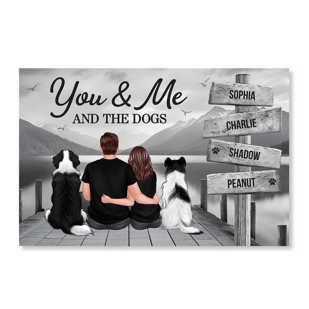 Personalized Couple You Me And The Dogs Cats Poster, Perfect for Home Decoration and Pet Lovers - Image 5