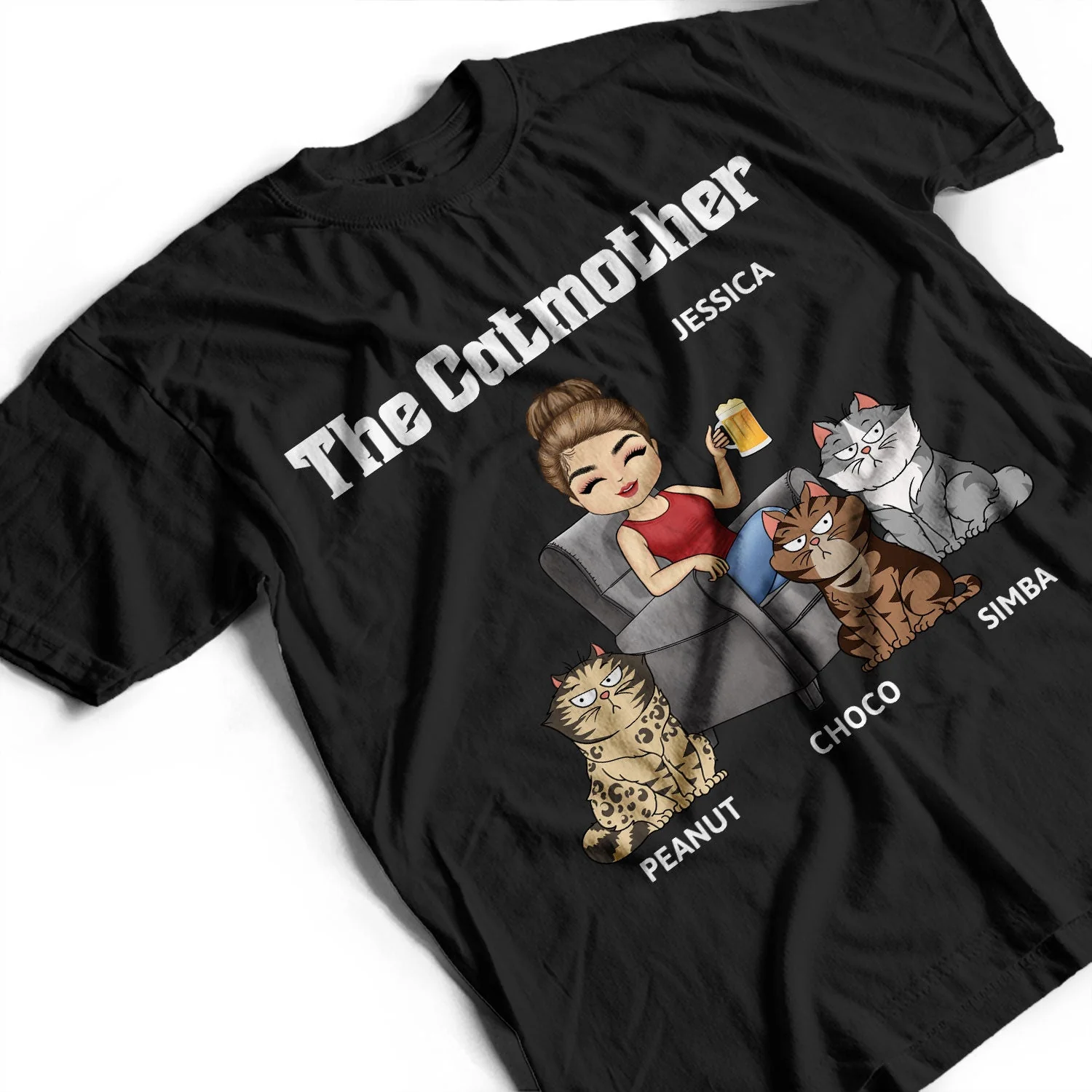 The Cat Mother Personalized T-Shirt - Gift for Cat Moms, Cat Lovers, Women, Yourself - Image 6