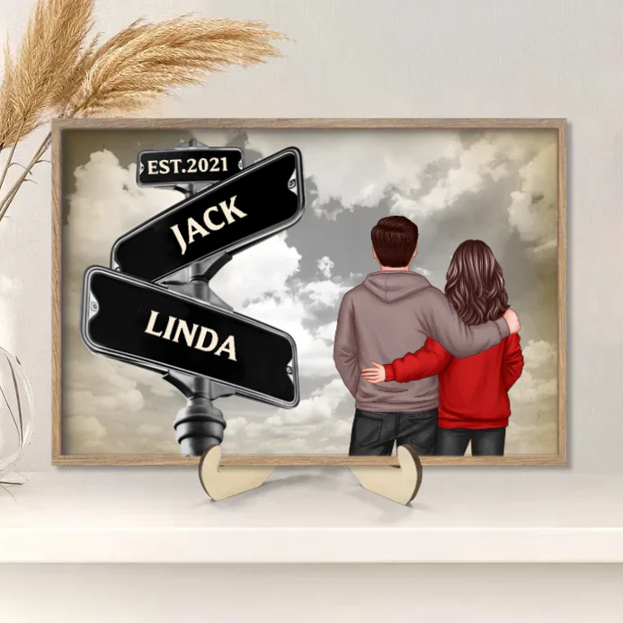Back View Couple Street Sign Poster – Personalized Gift for Him or Her - Image 7