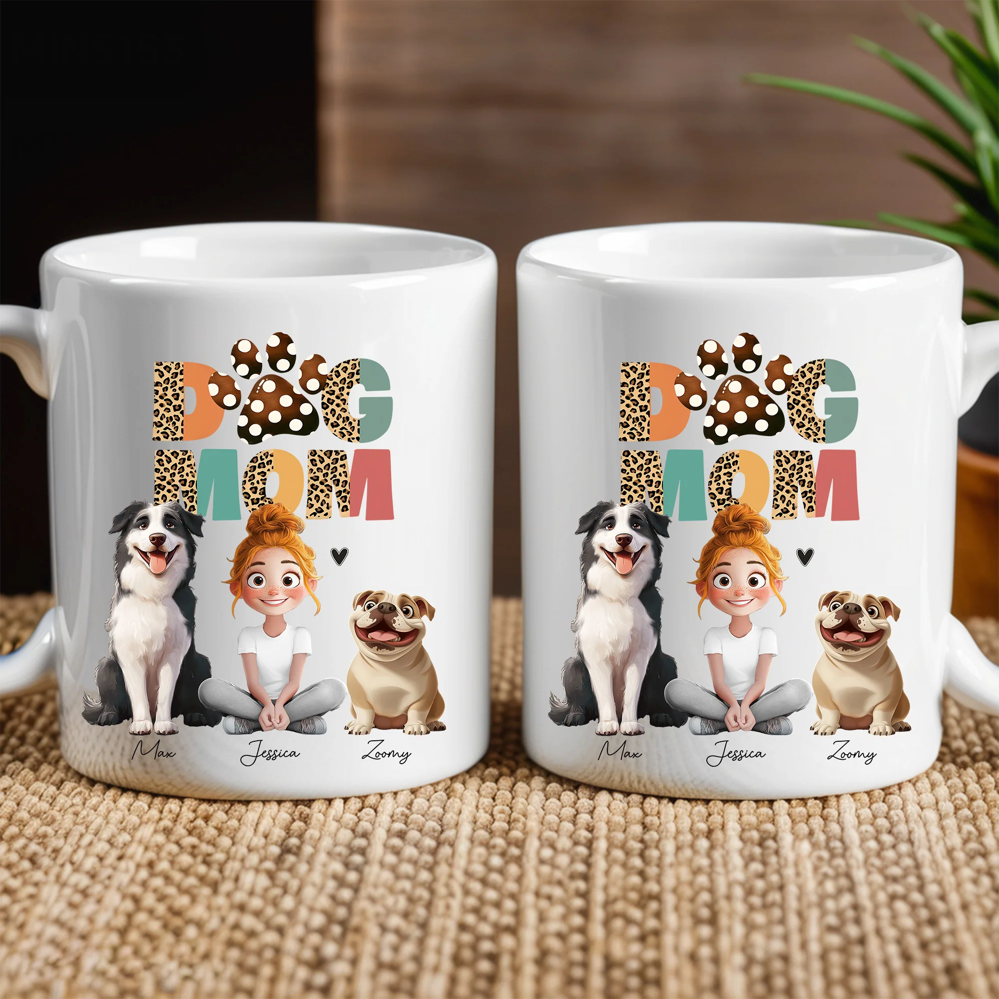 Cartoon Dog Mom Custom Mug – A Unique Surprise for Mother's Day, Valentine's Day, or Pet Lovers - Image 4