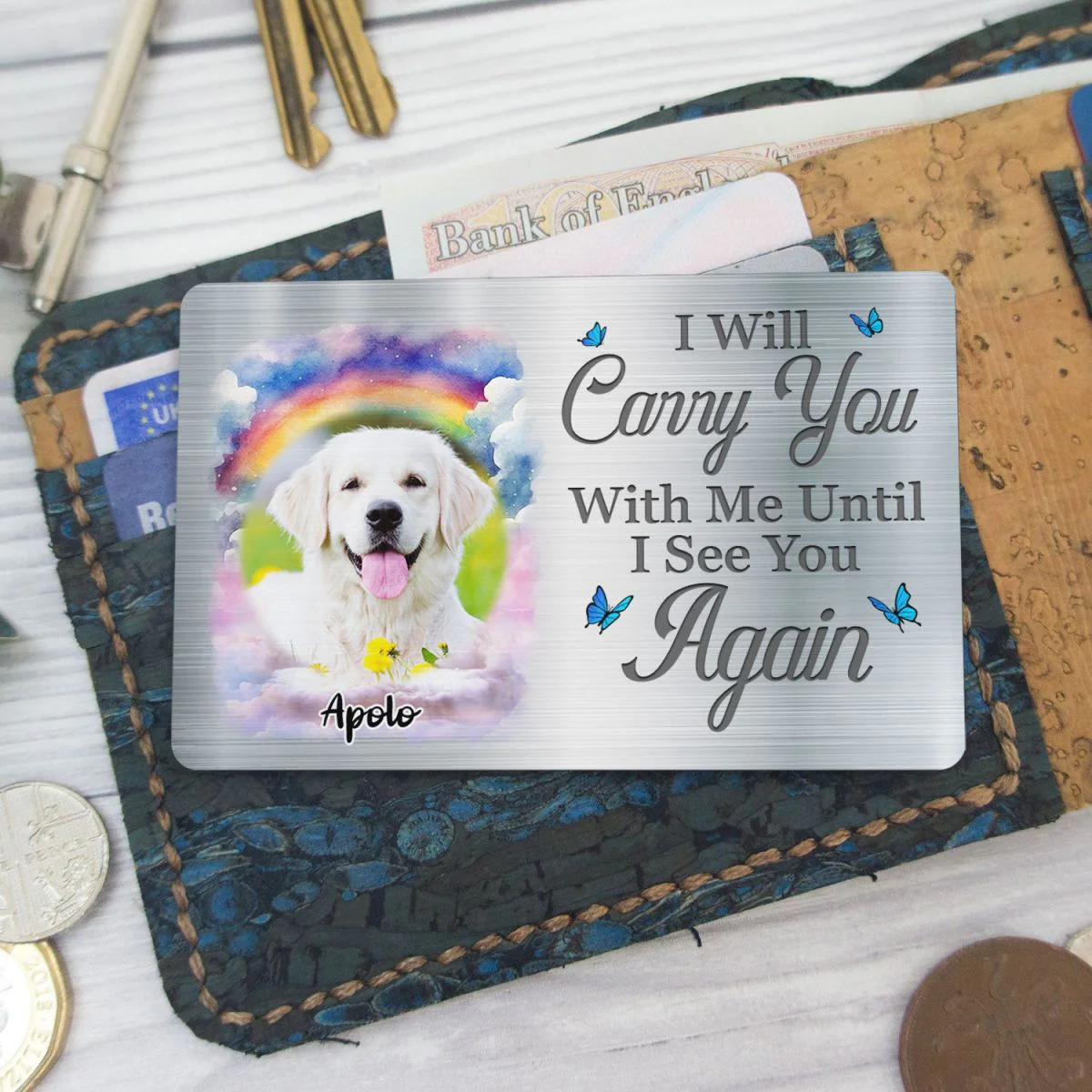 Pet Memorial Metal Wallet Card – Personalized Design to Cherish Eternal Love for Pets - Image 5