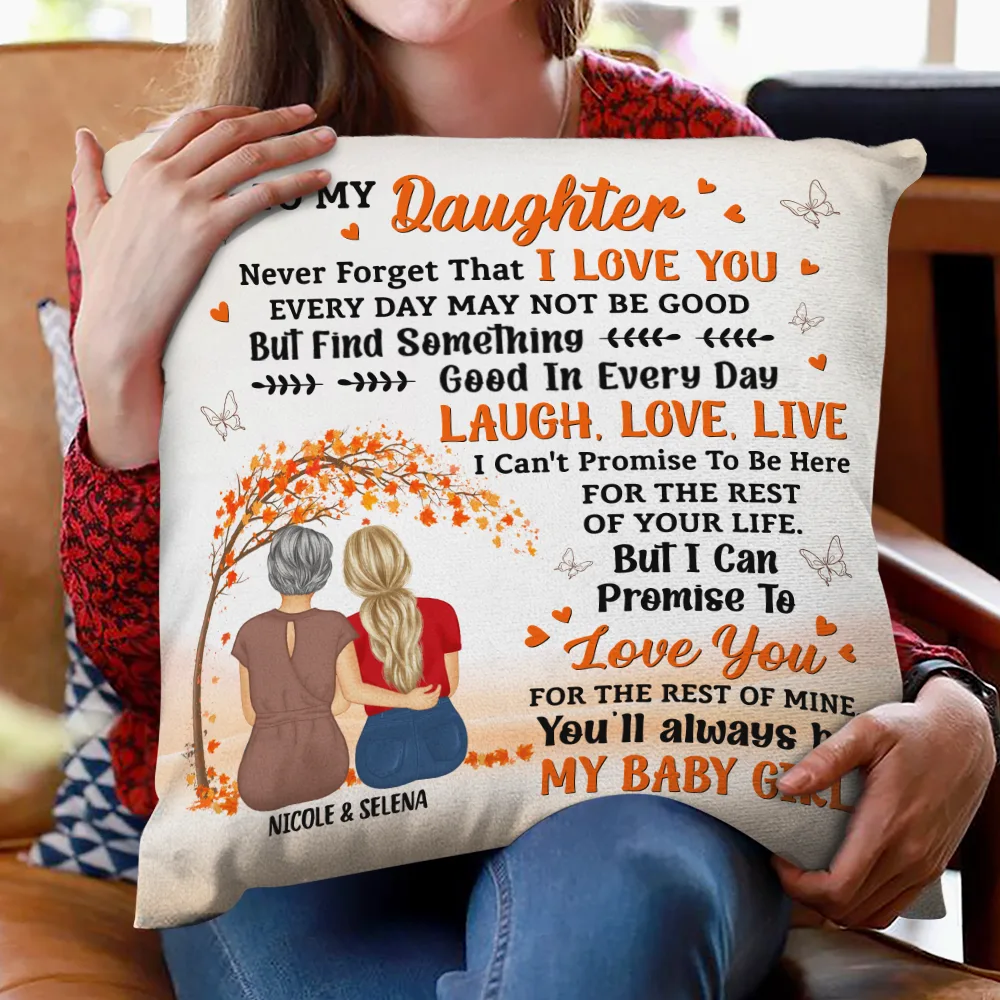 Family-Themed Square Pillow – Personalized Design for Mother’s Day, Birthdays, Celebrating Mother-Daughter Bond - Image 6