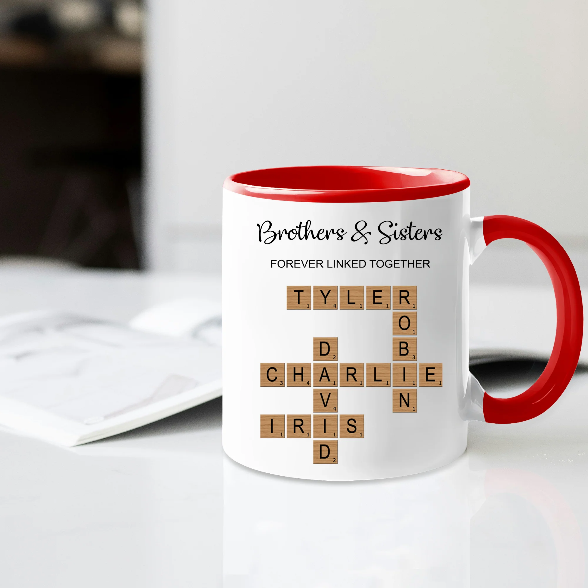 Brothers & Sisters Forever Linked Mug - Custom Gift for Birthdays and Holidays - Image 3