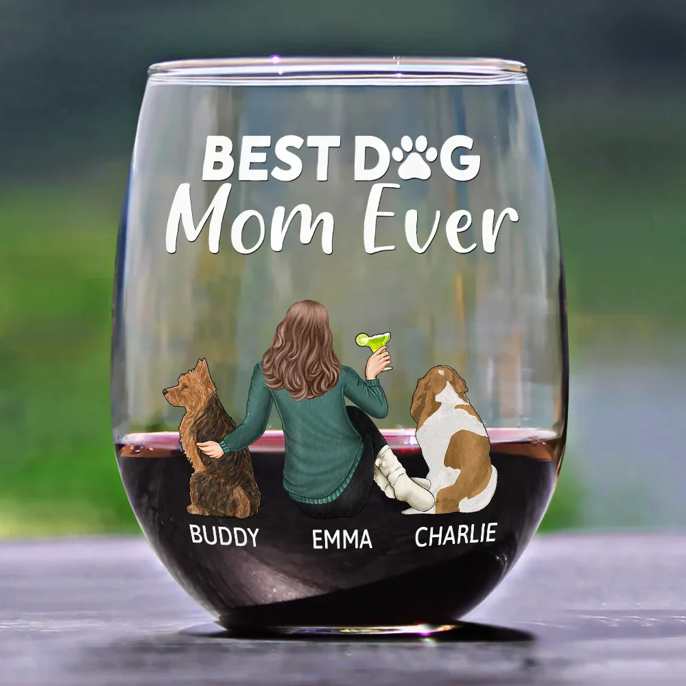 A Girl or A Guy & Their Dog – A Bond That Can’t Be Broken Personalized Wine Glass – Custom Pet Lover Gift for Men and Women - Image 2