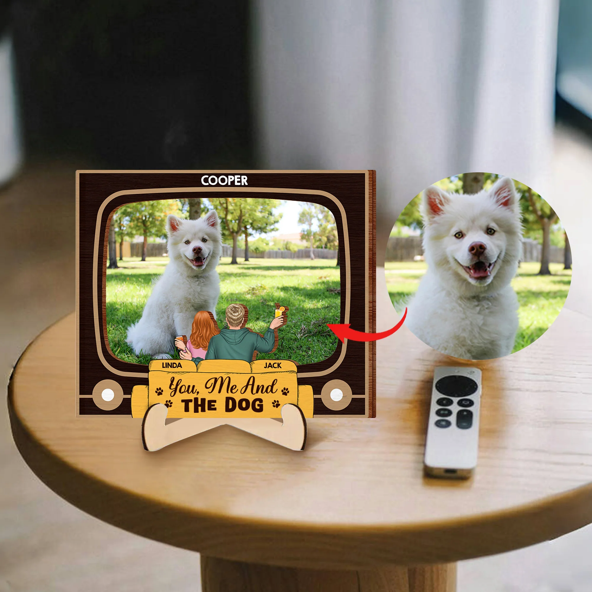 2-Layer Wooden Plaque - Celebrate Moments with You, Me, and the Dog - Image 3
