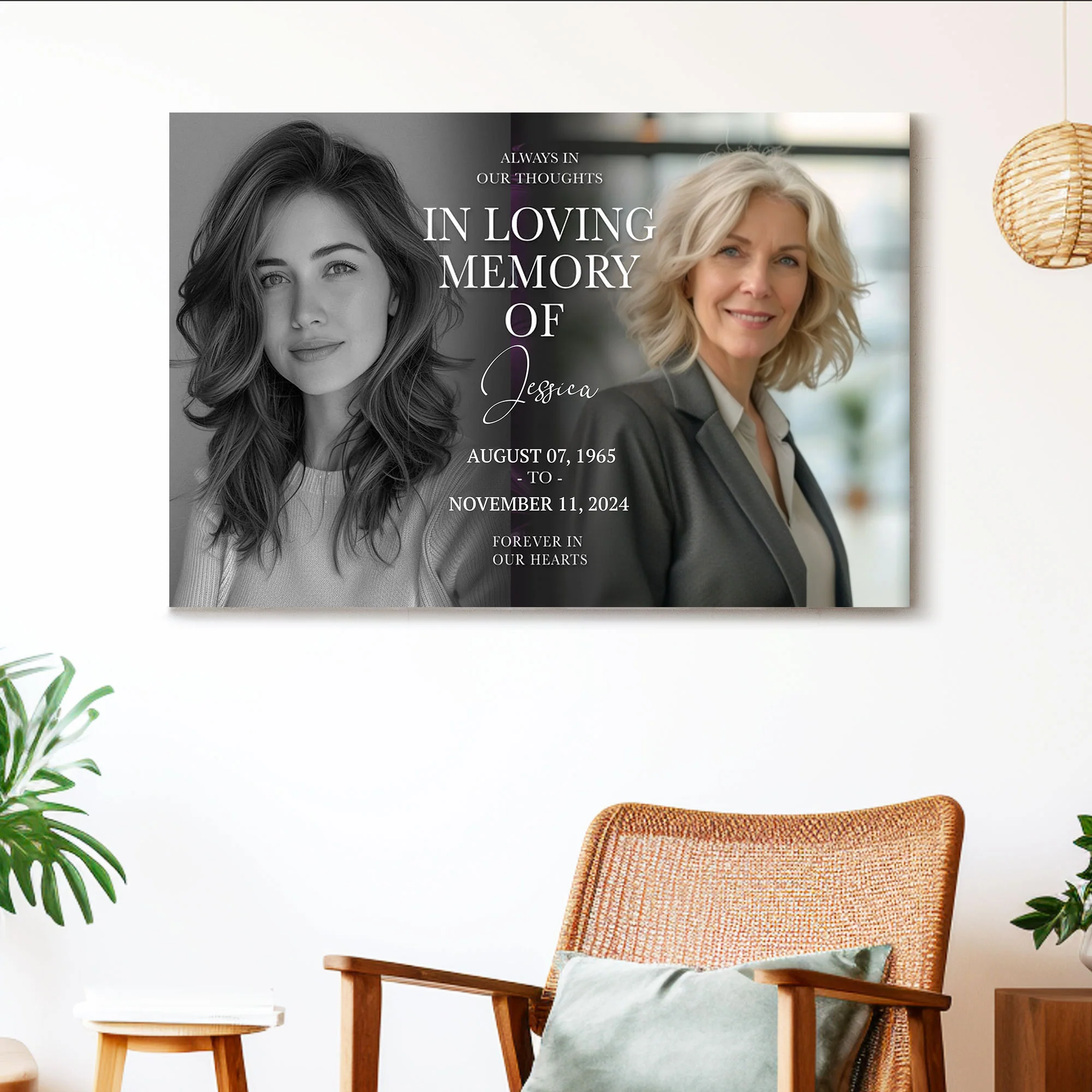 Forever In Our Hearts Canvas - Celebrate the Life of Your Loved Ones with Personalized Memorial Poster or Canvas - Image 3