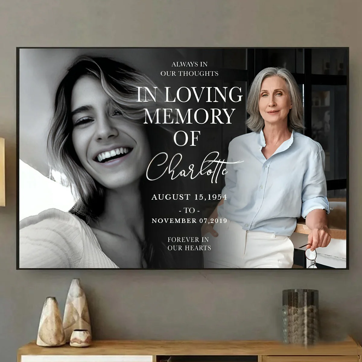 Forever In Our Hearts Canvas - Celebrate the Life of Your Loved Ones with Personalized Memorial Poster or Canvas - Image 9