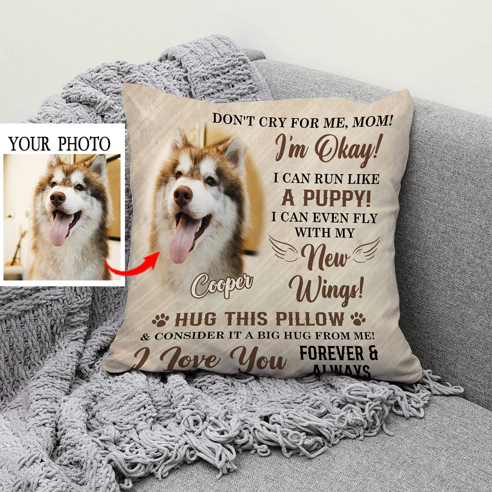 Love and Comfort – Custom Square Pillow Featuring a Pet’s Heartwarming Message – The Ideal Gift for Pet Lovers - Image 3