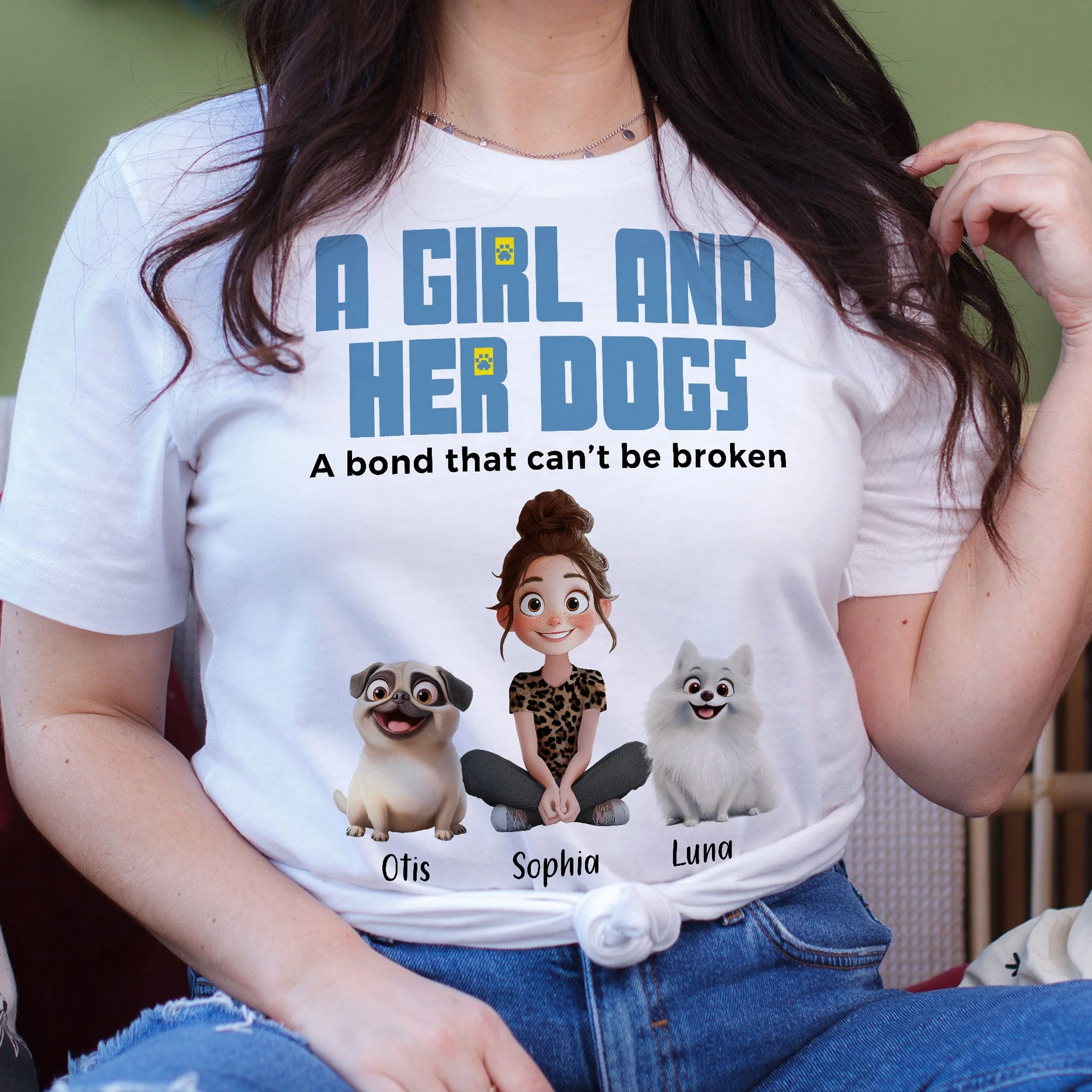 Custom Dog & Owner Classic Tee - Personalized Pet Gift Keychain Canvas - Image 6